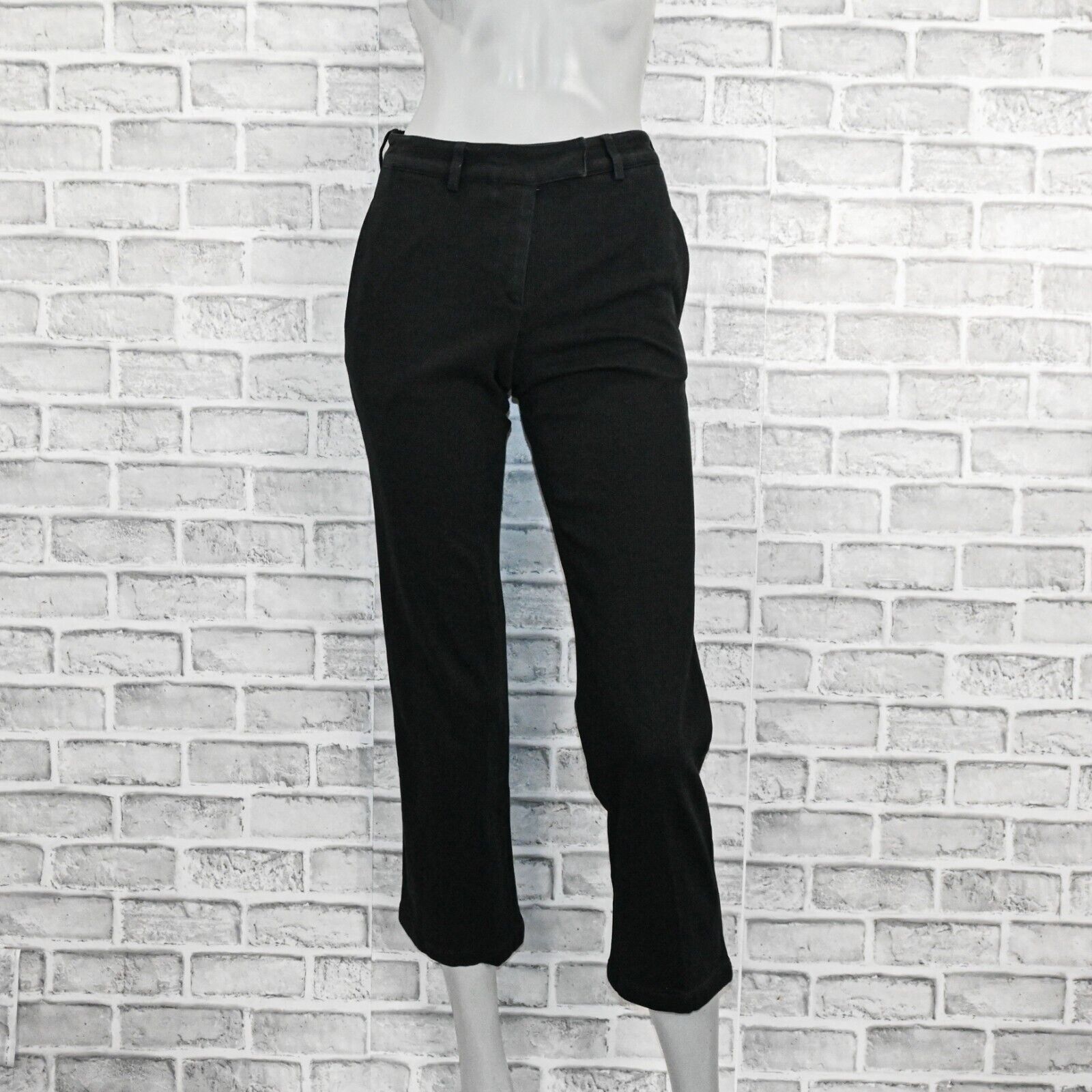 A.P.C. A.P.C. Women's Ribbed ankle crop pants in black cotton Size 24" / US 00 / IT 34 - 1 Thumbnail
