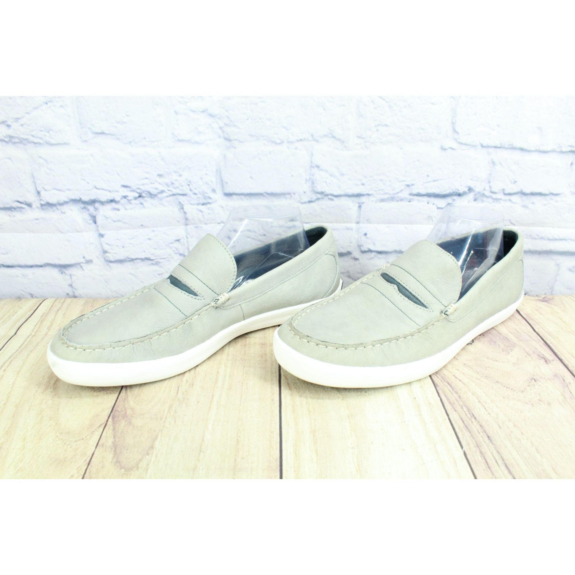 L.L. Bean LL Bean Mountainville Men's Gray Leather Slip-On Penny Loafe Size US 11 / EU 44 - 2 Thumbnail
