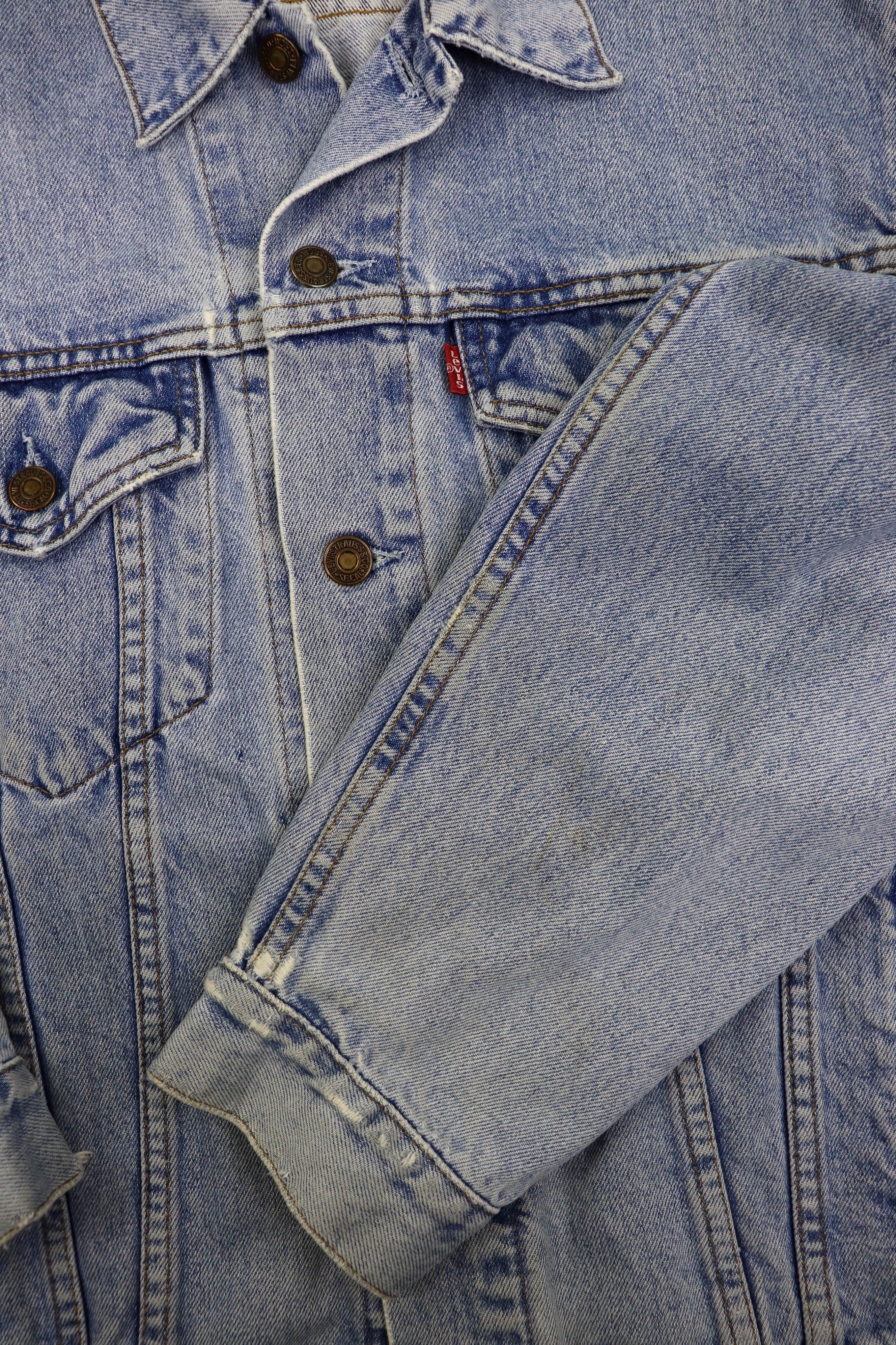 Levi's Levi's 80s Vintage Blue Washed Denim Jeans Trucker Jacket Size US L / EU 52-54 / 3 - 8 Thumbnail