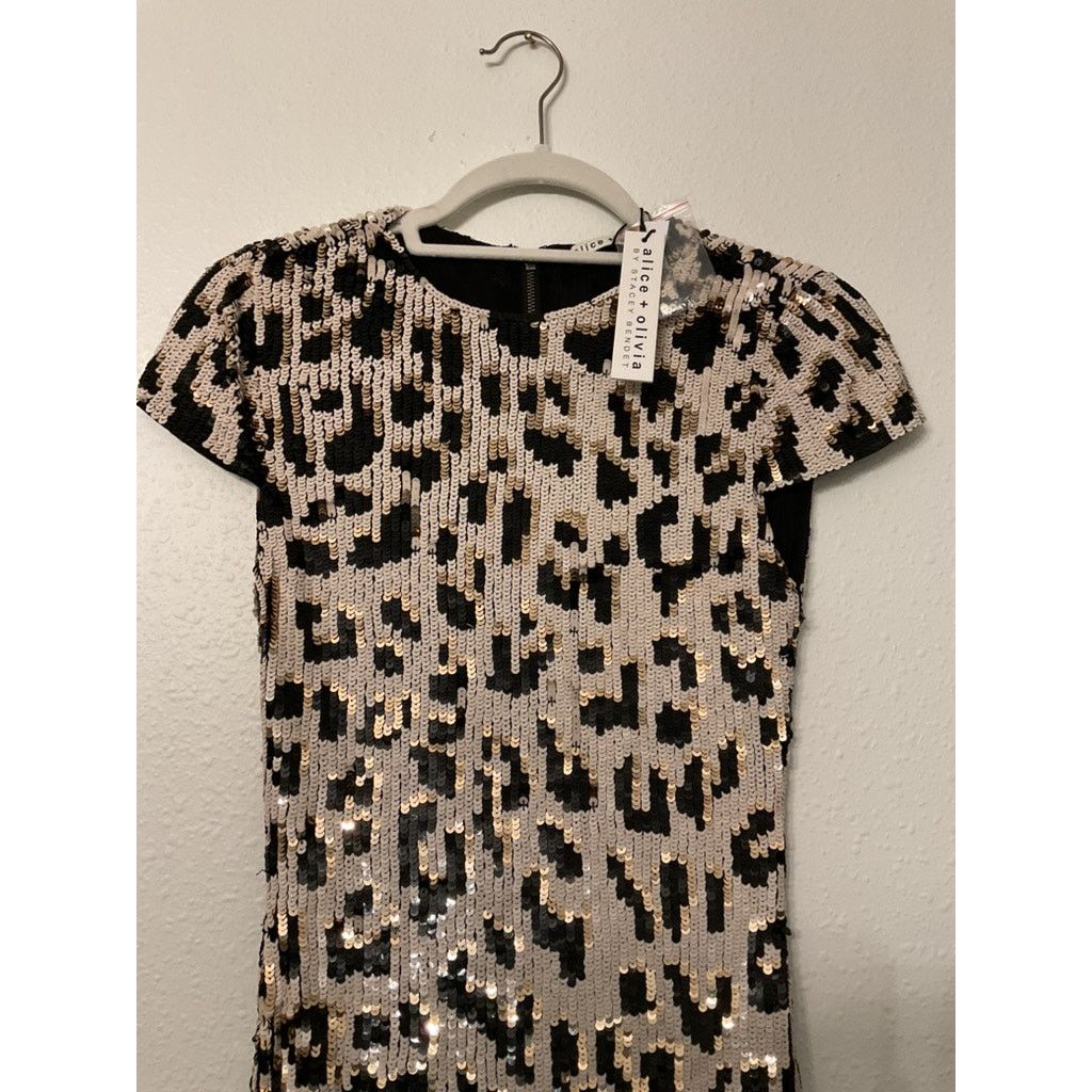 Alice + Olivia ALICE + OLIVIA NAT LEOPARD PRINT BODYCON SEQUIN DRESS 0 Size XS / US 0-2 / IT 36-38 - 6 Thumbnail