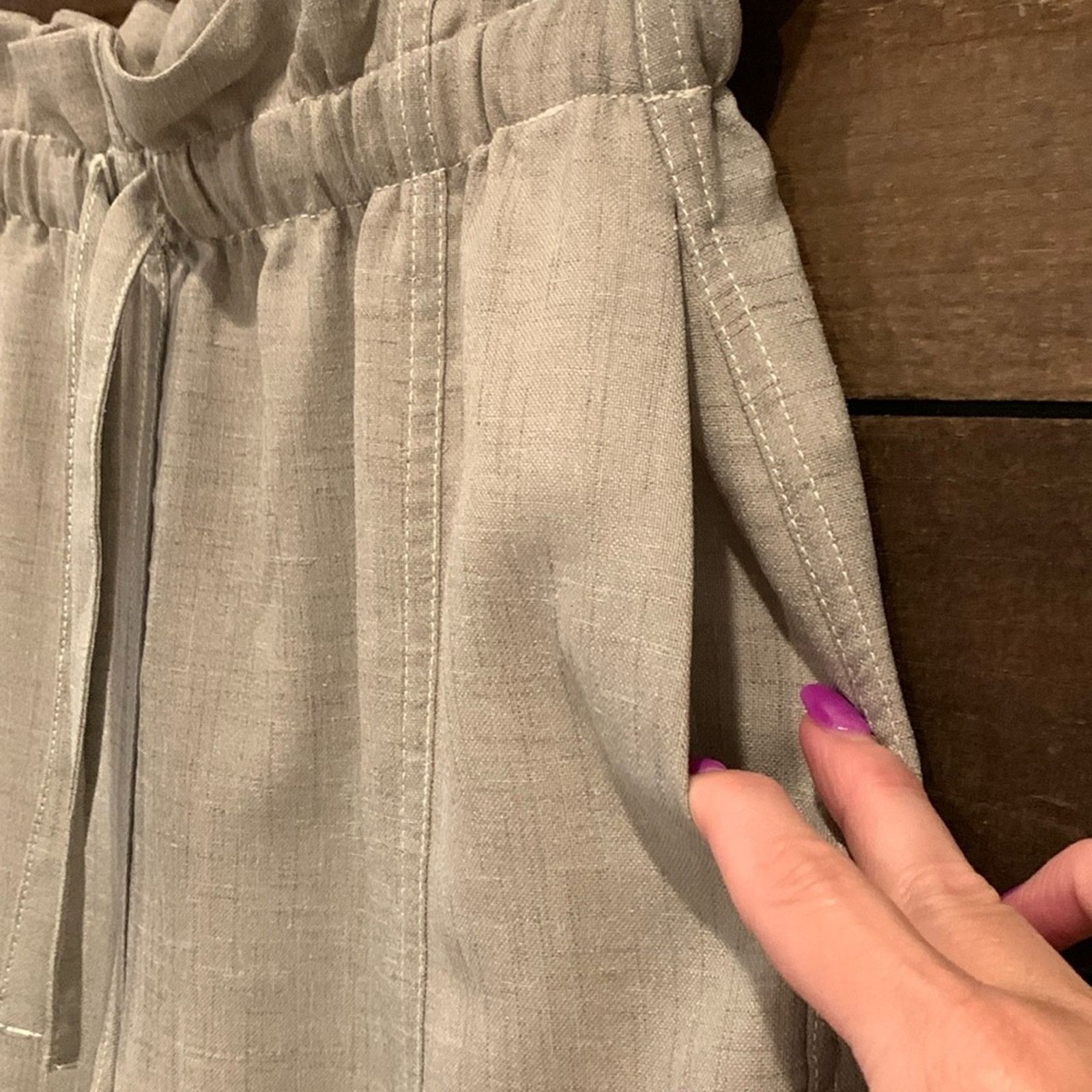 Ganni Ganni Women's Beige Loose Fit Trousers Pants Size 26" / US 2 / IT 38 - 4 Thumbnail
