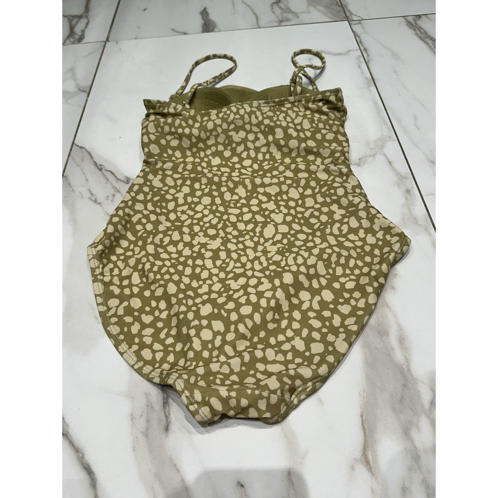 Primark Primark One Piece Bandeau Control Green Dot Print Swimsuit Size ONE SIZE - 9 Thumbnail