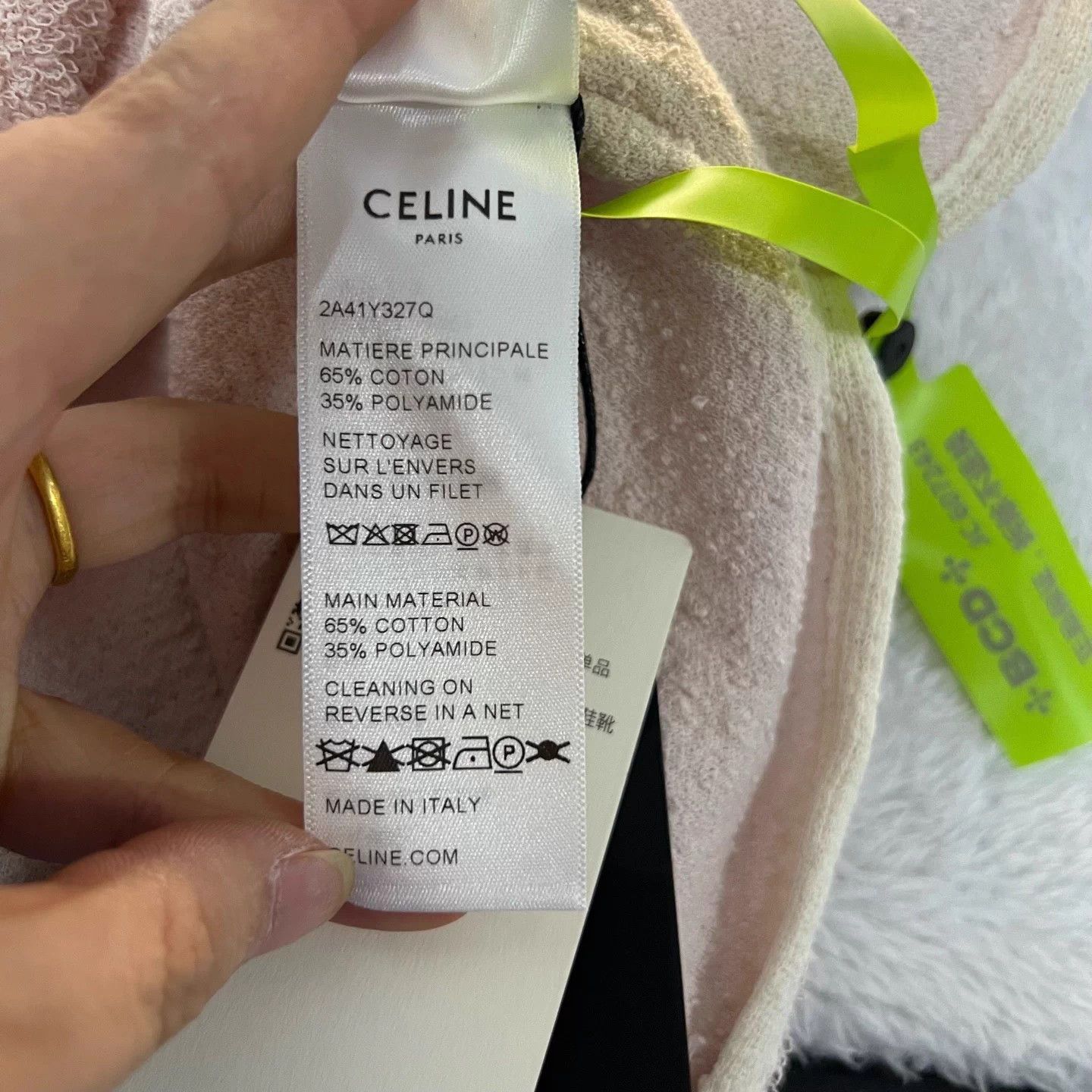 Celine Celine women's pink logo embroidery drawstring short skirt Size 32" / US 10 / IT 46 - 4 Thumbnail