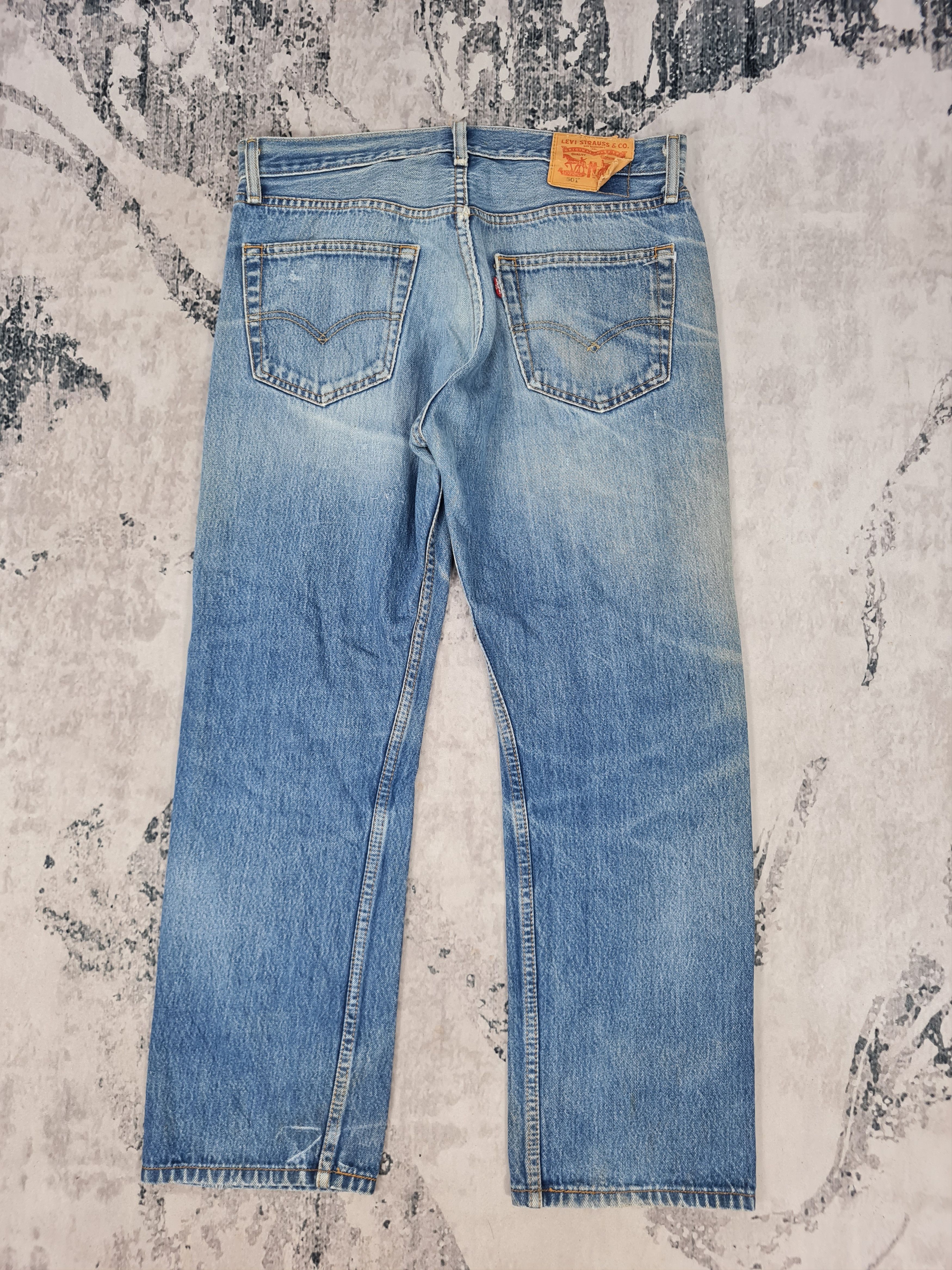 Levi's Vintage Clothing LEVIS 501 Ripped Cropped Stone Wash Jeans L0388 Size 34X27 Size US 34 / EU 50 - 2 Thumbnail