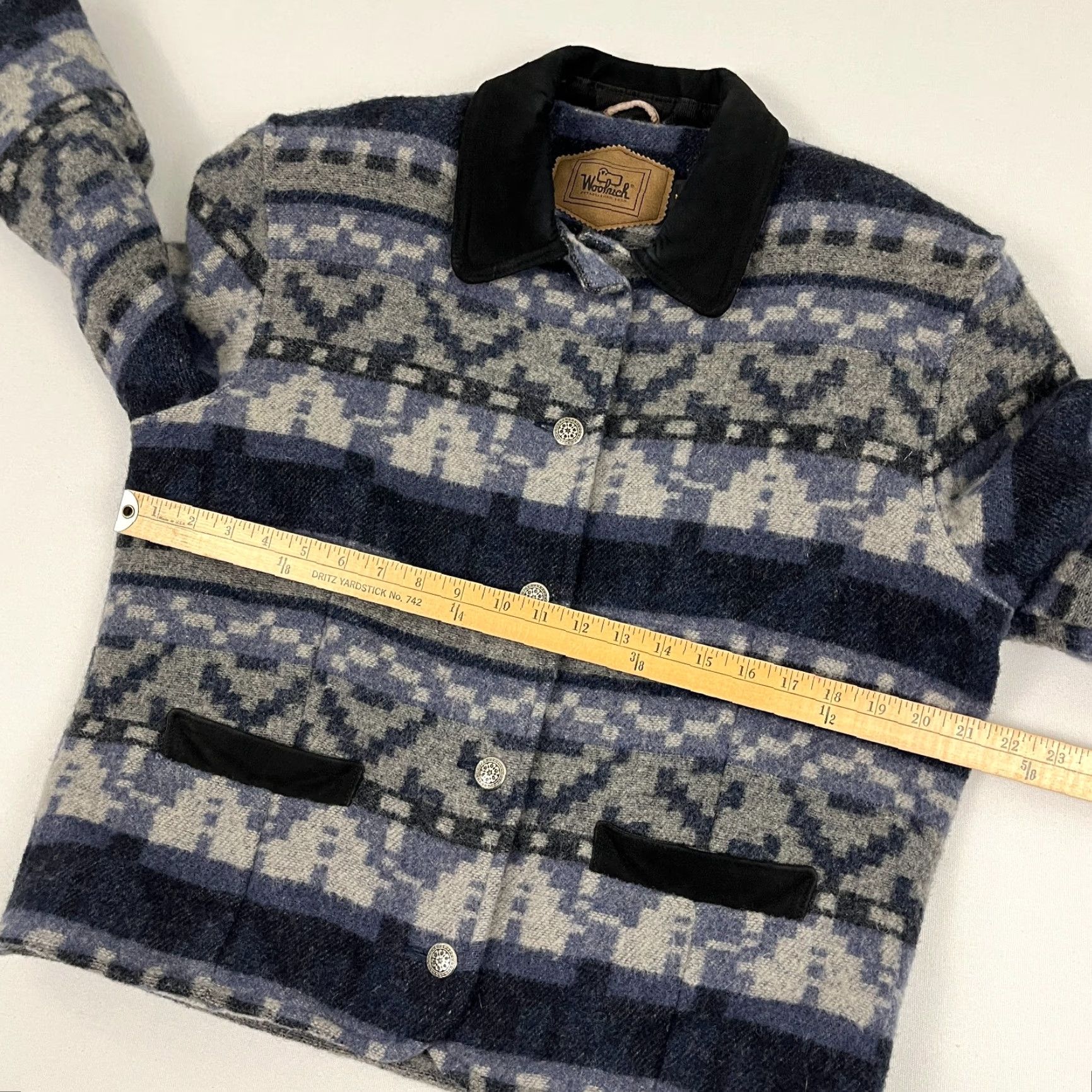 Vintage Woolrich Jacket Womens M Blue Denim Stripe Aztec Western Navajo Boho VTG Woolrich Jacket Size M / US 6-8 / IT 42-44 - 6 Thumbnail