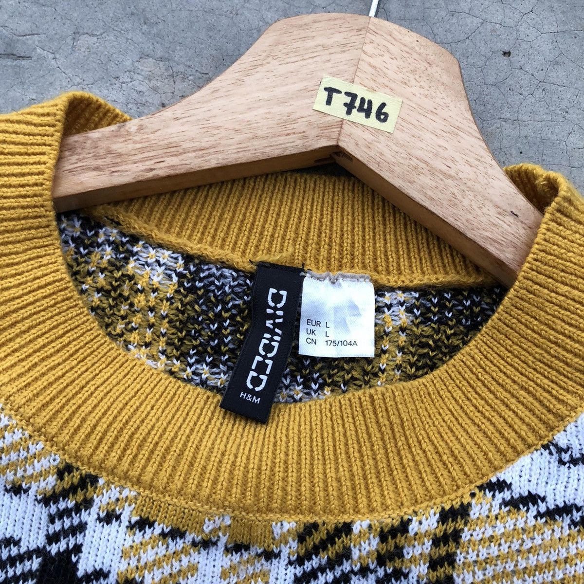 Japanese Brand 🔴Vintage Divided Knitt Pullover checkered Pattern Sweater Size US L / EU 52-54 / 3 - 5 Thumbnail