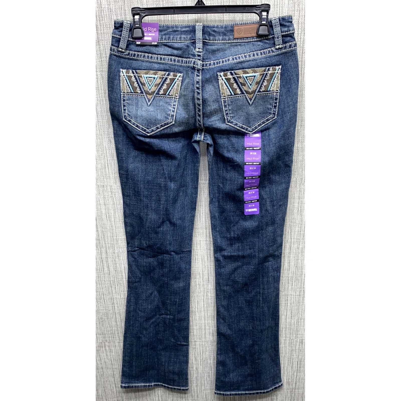 Denime Rock&Roll Womens Blue Mid Rise Bootcut Denim Jeans Size 26 X 34 NWT Size 26" / US 2 / IT 38 - 4 Thumbnail