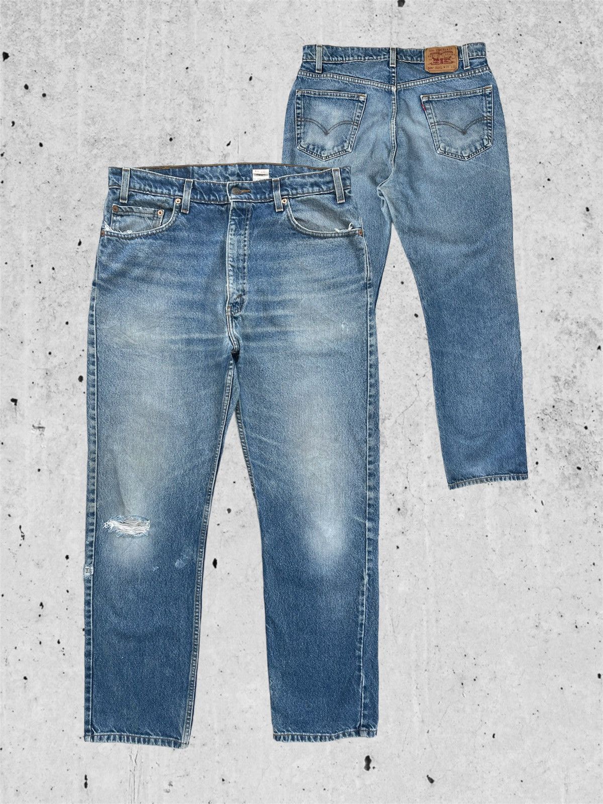 Jean × Levi's 🔥 Levi's 505 Distressed Denim Vintage W35 🔥 Size US 35 - 1 Thumbnail