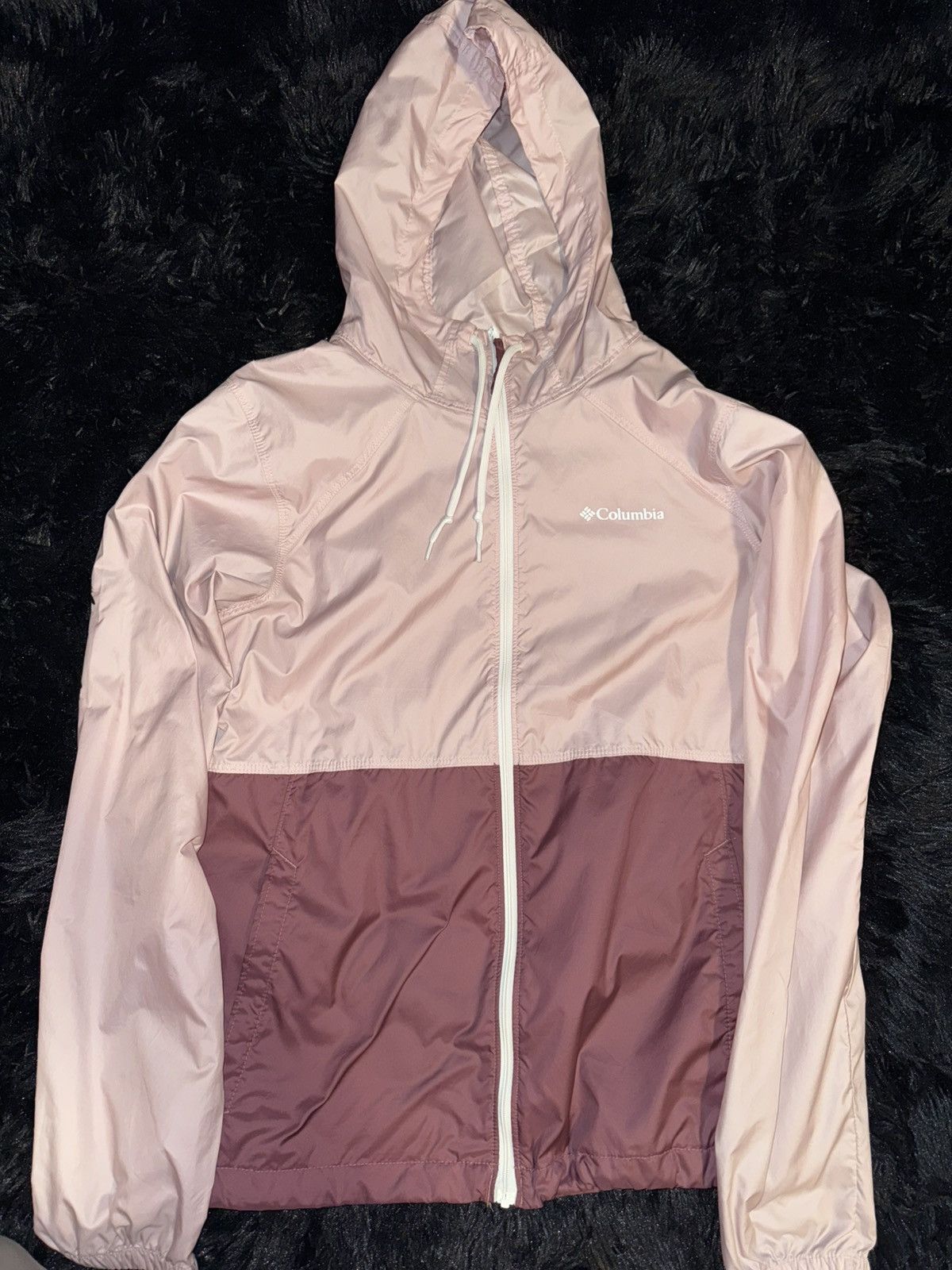 Columbia Pink and white Columbia windbreaker jacket Size S / US 4 / IT 40 - 1 Thumbnail
