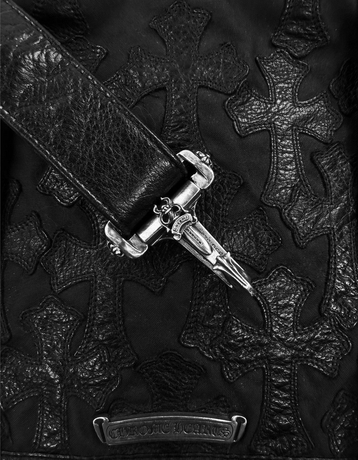 Chrome Hearts Chrome Hearts Cemetery Leather Cross Patch XL Messenger Crossbody Bag Size ONE SIZE - 3 Thumbnail