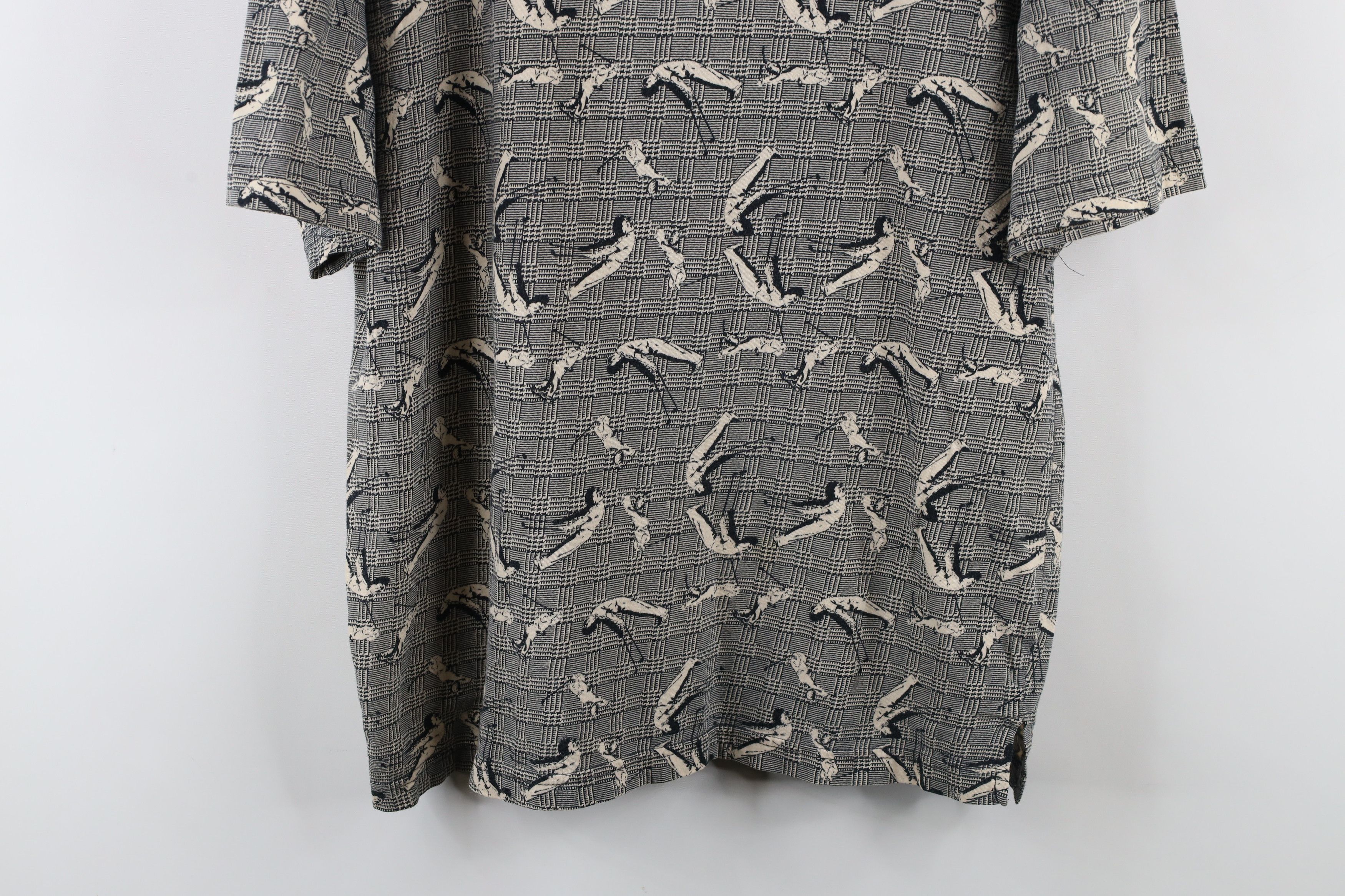 Vintage Vintage 90s Streetwear All Over Print Collared Polo Shirt Size US L / EU 52-54 / 3 - 3 Thumbnail