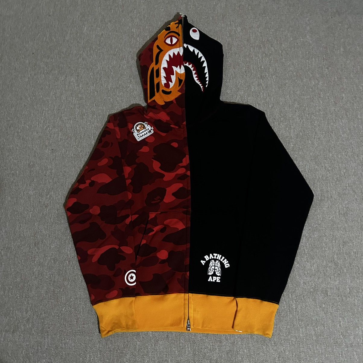 Bape Red Camo Tiger/Shark Hoodie