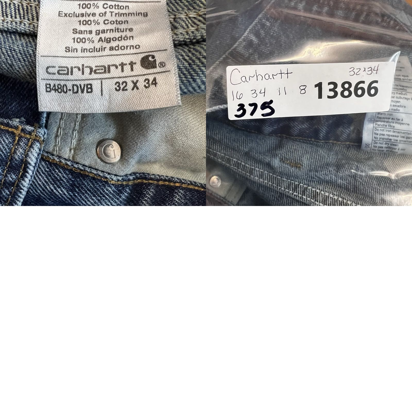 Carhartt Carhartt B480 Denim Straight Jeans Mens Size 32 X34 Blue Distressed Size US 32 / EU 48 - 9 Thumbnail
