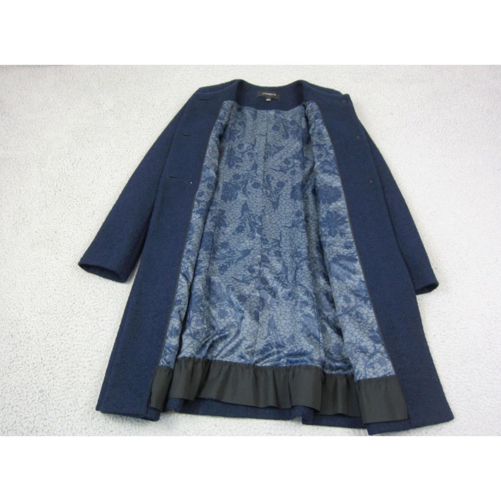 Ann Taylor Ann Taylor Coat Womens 6 Wool Blue Lined 3 Button Overcoat Long Solid 80s 90s Classic Regular Mens Womens Girls Size M / US 6-8 / IT 42-44 - 6 Thumbnail