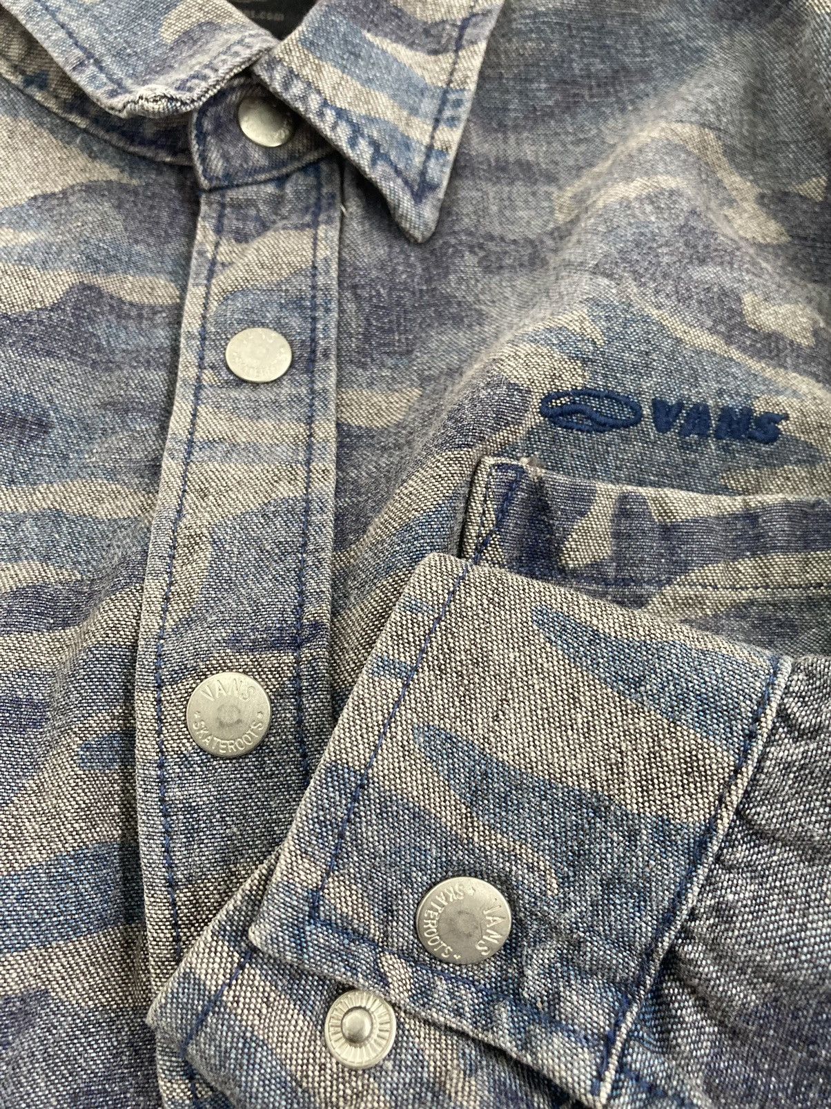 Vans Old Vans SKATEROOTS Denim Camo Flannel Size US L / EU 52-54 / 3 - 3 Thumbnail