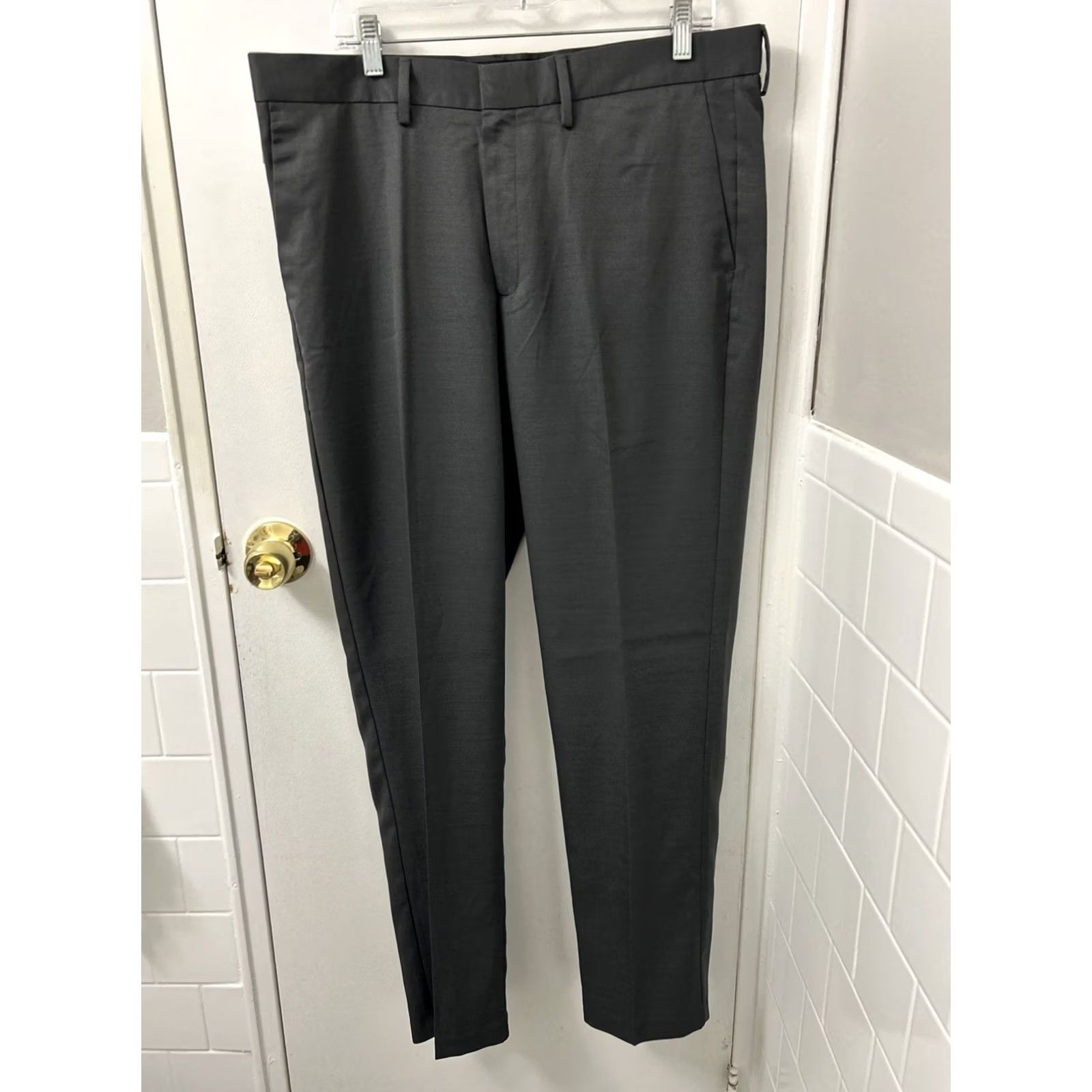 Kenneth Cole Kenneth Cole Reaction Pants Mens Sz 36x32 Gray Stretch Slim Fit YKK Flat Front Size US 36 / EU 52 - 2 Thumbnail
