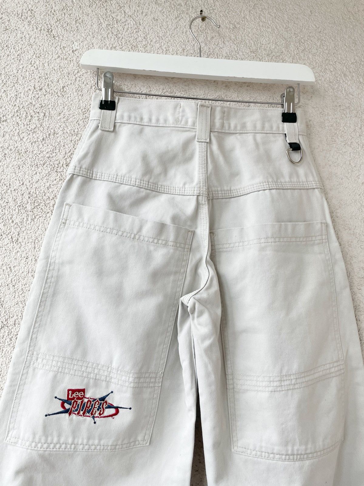 Lee Lee x Pipes Vintage Wide Leg Women White Jeans JNCO Size XS Size 25" / US 0 / IT 36 - 7 Thumbnail
