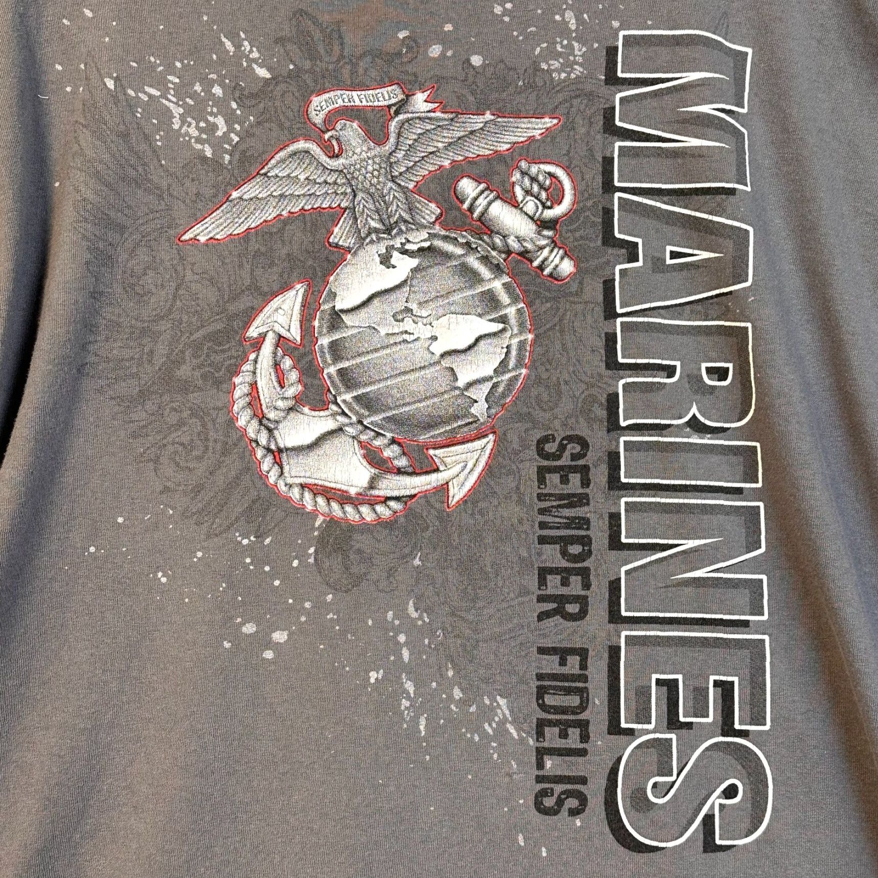 Vintage VINTAGE Bayside USMC Marines Semper Fidelis Mens Large Cotton Gray Tee Size US L / EU 52-54 / 3 - 2 Thumbnail