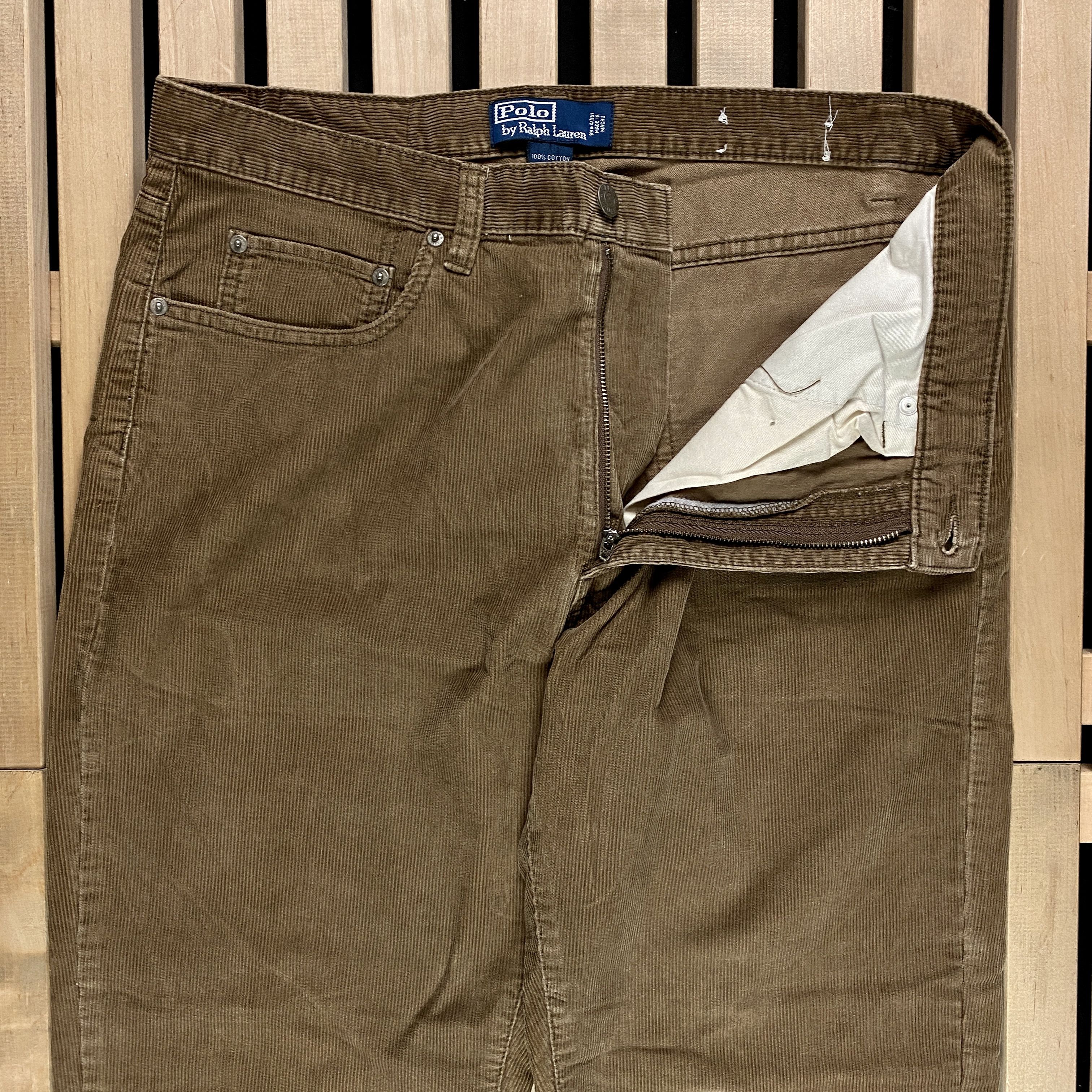 Mens Corduroy Pants Chinos Polo Ralph Lauren Vintage Size 35 Menswear