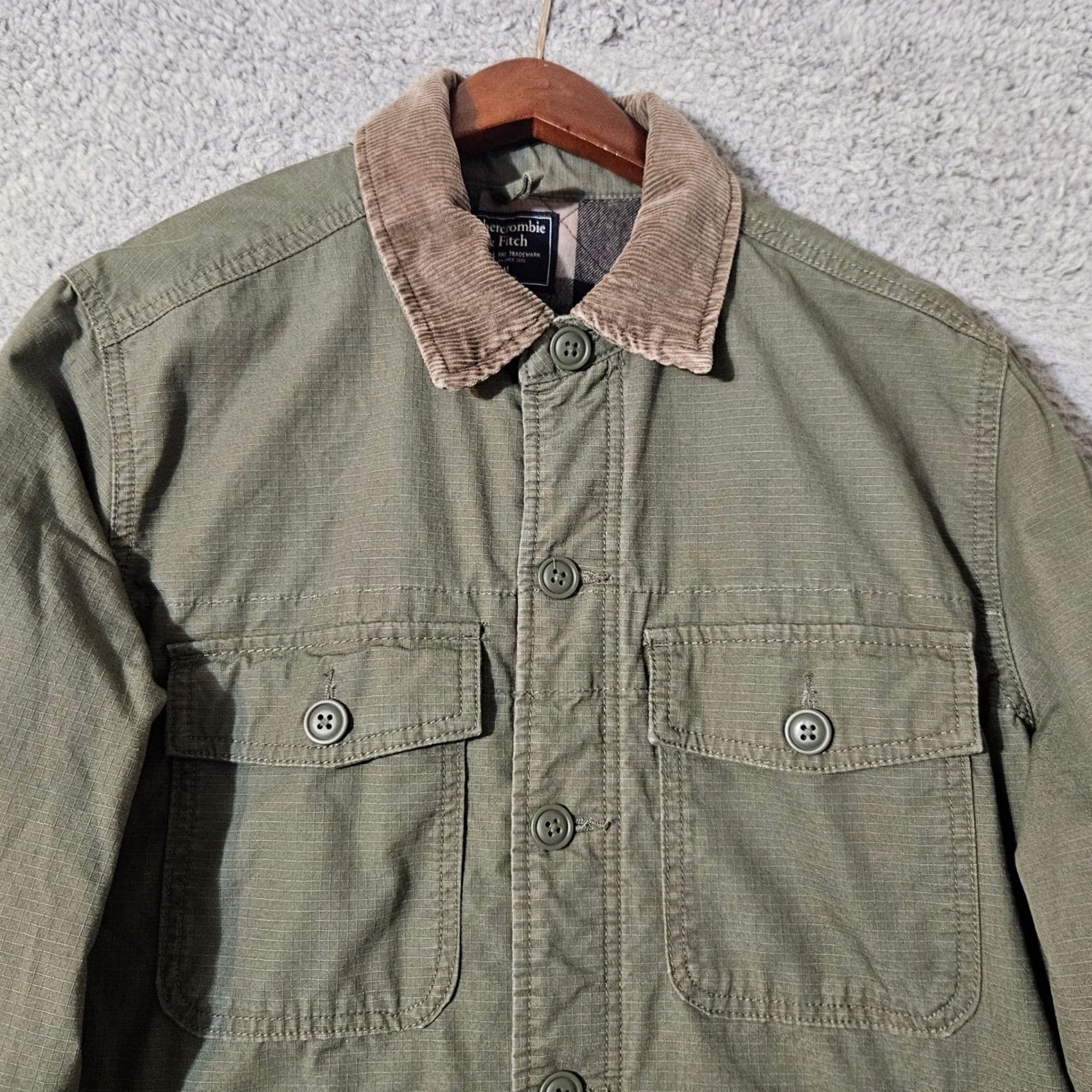 Abercrombie & Fitch Abercrombie & Fitch Mens Medium Jacket Plaid Lined Khaki Green Field Military Size US M / EU 48-50 / 2 - 2 Thumbnail