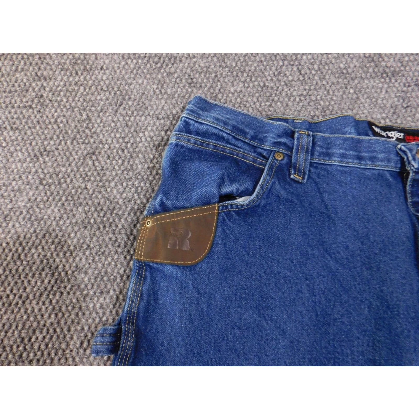 Wrangler Wrangler Jeans Mens 42x30 Blue Riggs Dark Wash Straight Classic Denim Workwear Jeans Mens Regular 42 Blue Cowboy Pockets Zip Inseam 30 Style Straight Size US 42 / EU 58 - 4 Thumbnail