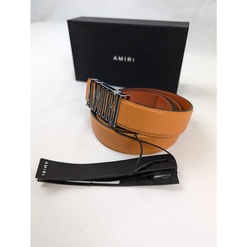 Amiri o1rshd1 Q:2 / Size: 95 / Pebbled Amiri Belt in Orange Size 38 - 3 Thumbnail