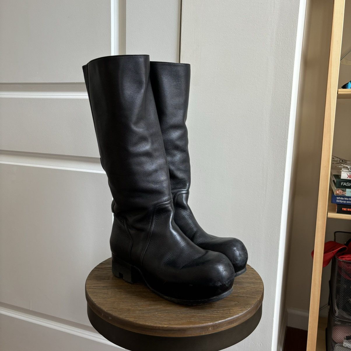 Pre-owned Rick Owens Knee High Beatle Ballast Boot In Black