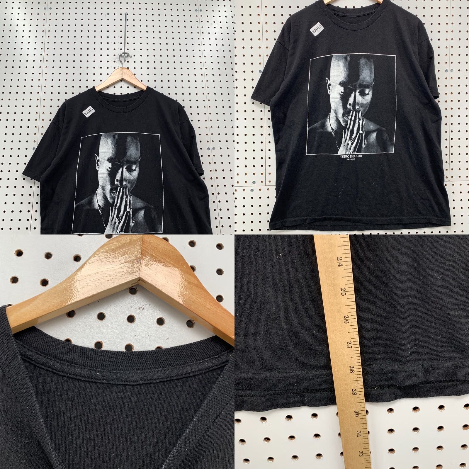 Vintage 2PAC Tupac Shakur Shirt Black Adult Large Hip Hop Tee 23x29 Praying Hands Size US L / EU 52-54 / 3 - 8 Thumbnail