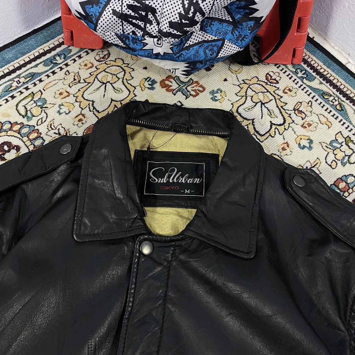 Genuine Leather × Japanese Brand × Vintage 1990s-Vintage Sub Urban Tokyo Guinie Leathers Flight Jacket Size US M / EU 48-50 / 2 - 4 Thumbnail