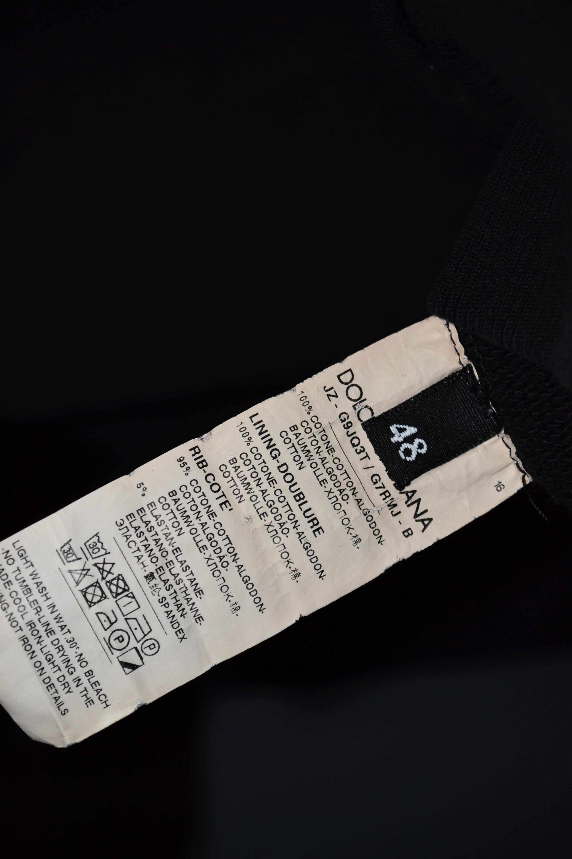 Dolce & Gabbana Dolce & Gabbana Black Cotton Hoodie DG Metal Plate Logo 48 M Size US M / EU 48-50 / 2 - 9 Thumbnail