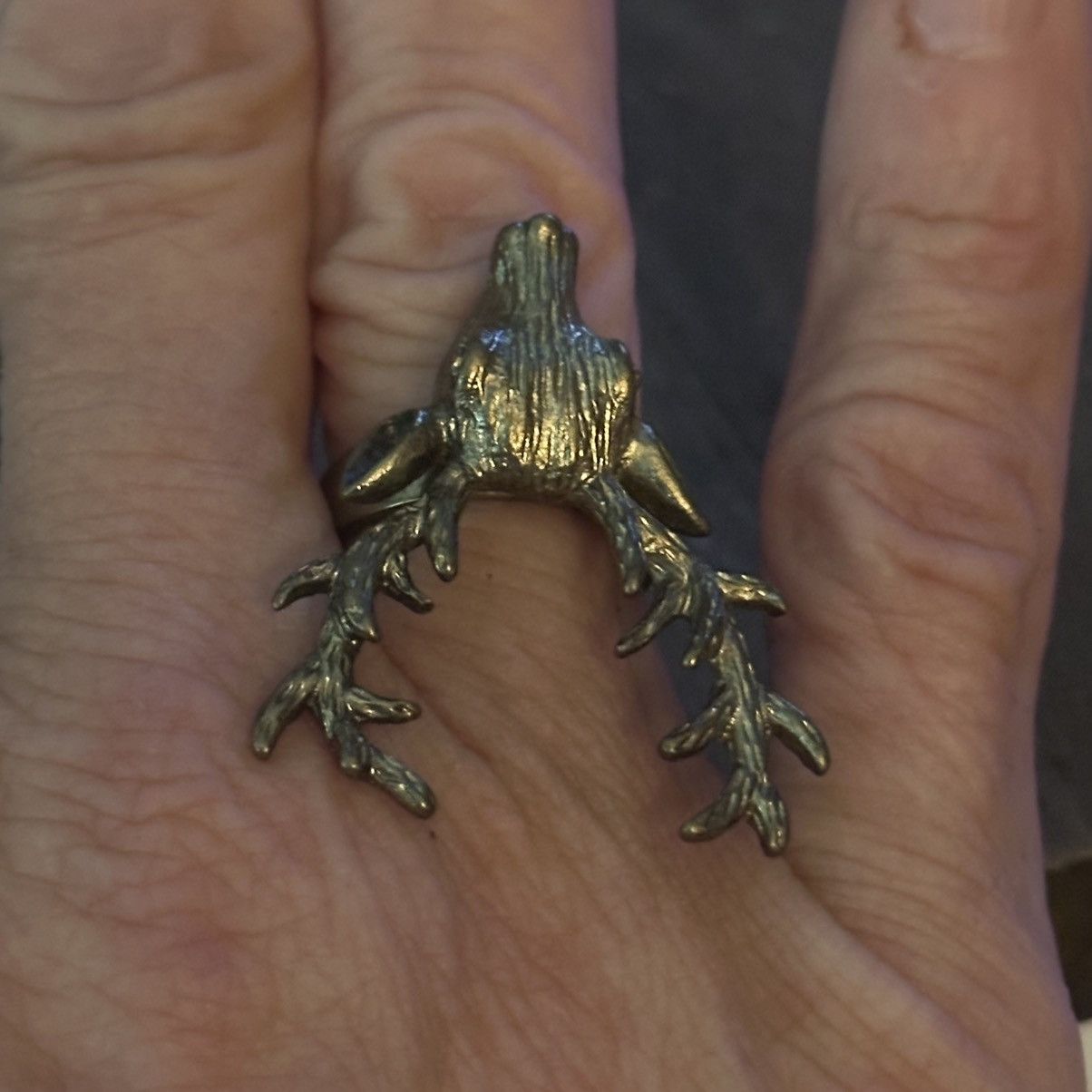 Vintage Vintage bronze tone deer head ring Size ONE SIZE - 3 Thumbnail