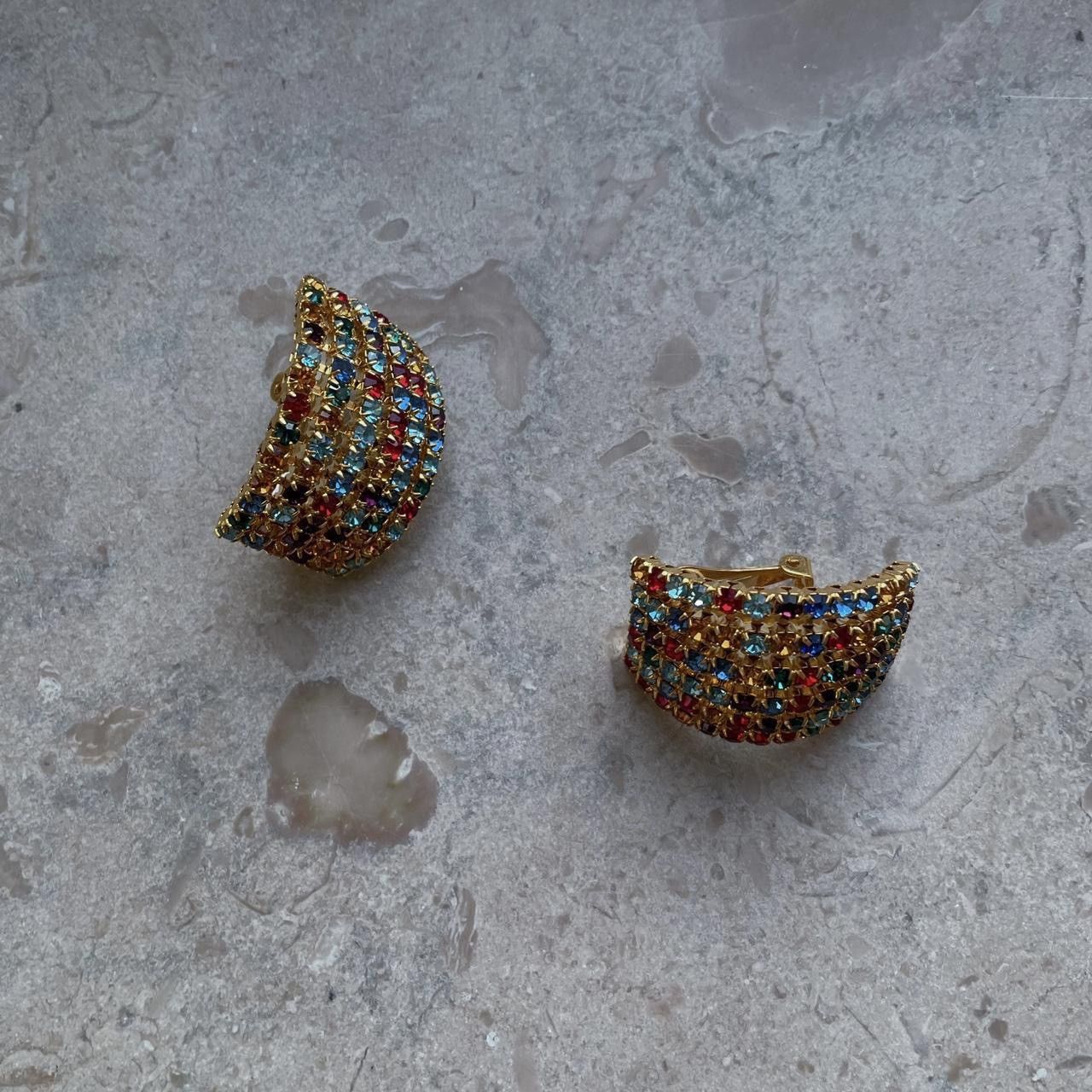 Vintage Vintage Crystal Clip Earrings Size ONE SIZE - 3 Thumbnail