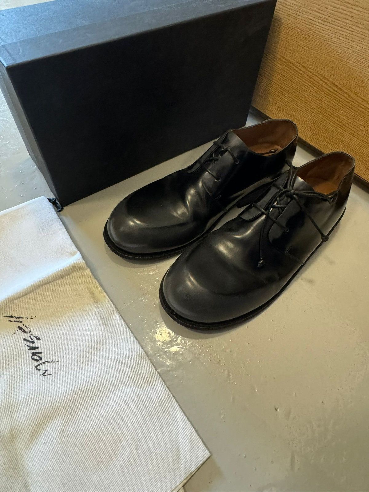 image of Marsell Muso Lace Up Shoes in Black, Men's (Size 11)