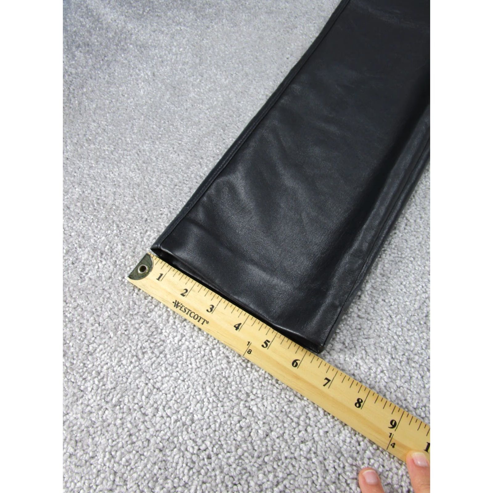 Vintage Babaton Pants Womens 00 Black Faux Leather Cropped Trousers Mid Rise Straight Front Crop Pants Womens Bakban? Size 24" / US 00 / IT 34 - 5 Thumbnail
