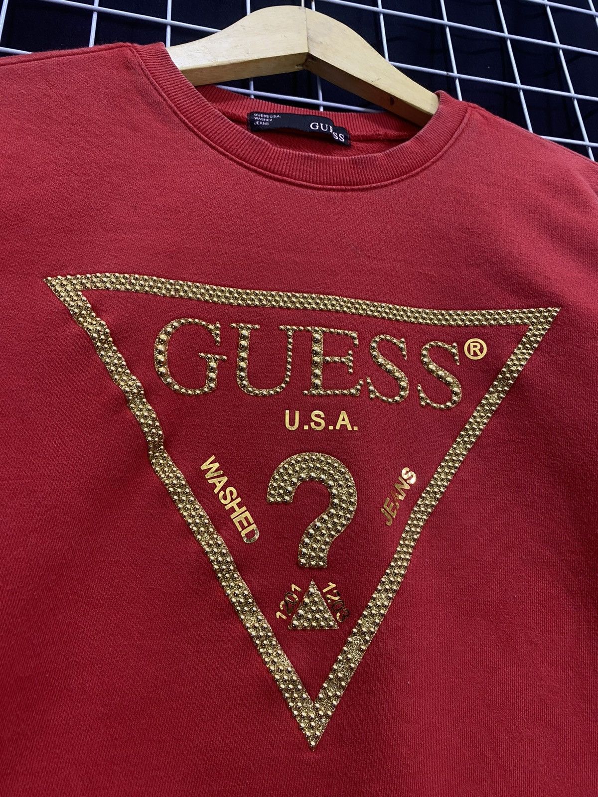 Guess GUESS USA RED SWEATSHIRT Size S / US 4 / IT 40 - 2 Thumbnail