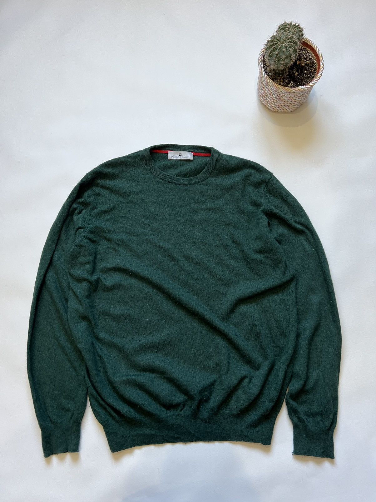 Balmain Pierre Balmain Green Sweater Classic Size US XXL / EU 58 / 5 - 1 Thumbnail