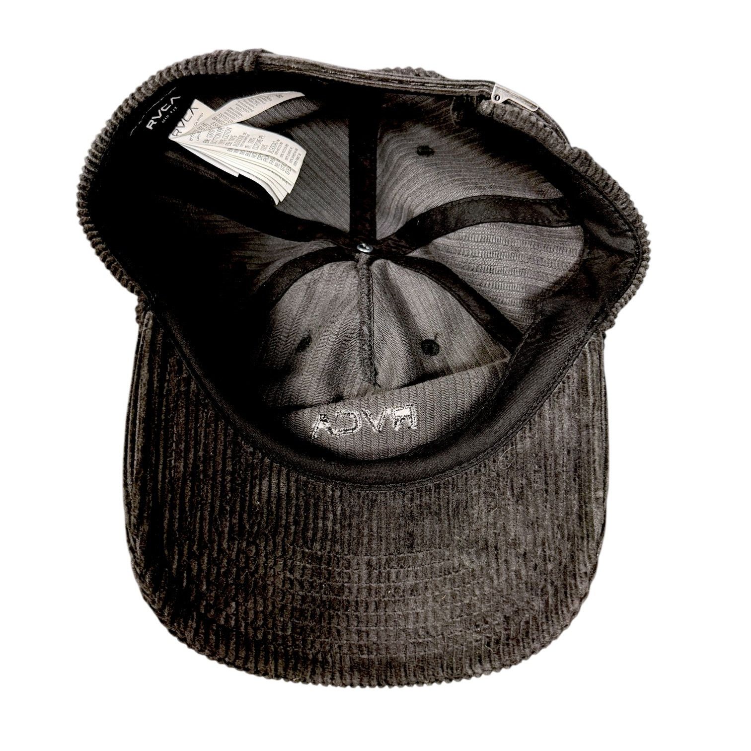 RVCA RVCA Gray Corduroy Logo Slideback Hat Cap Skater Surf OS Size ONE SIZE - 7 Thumbnail