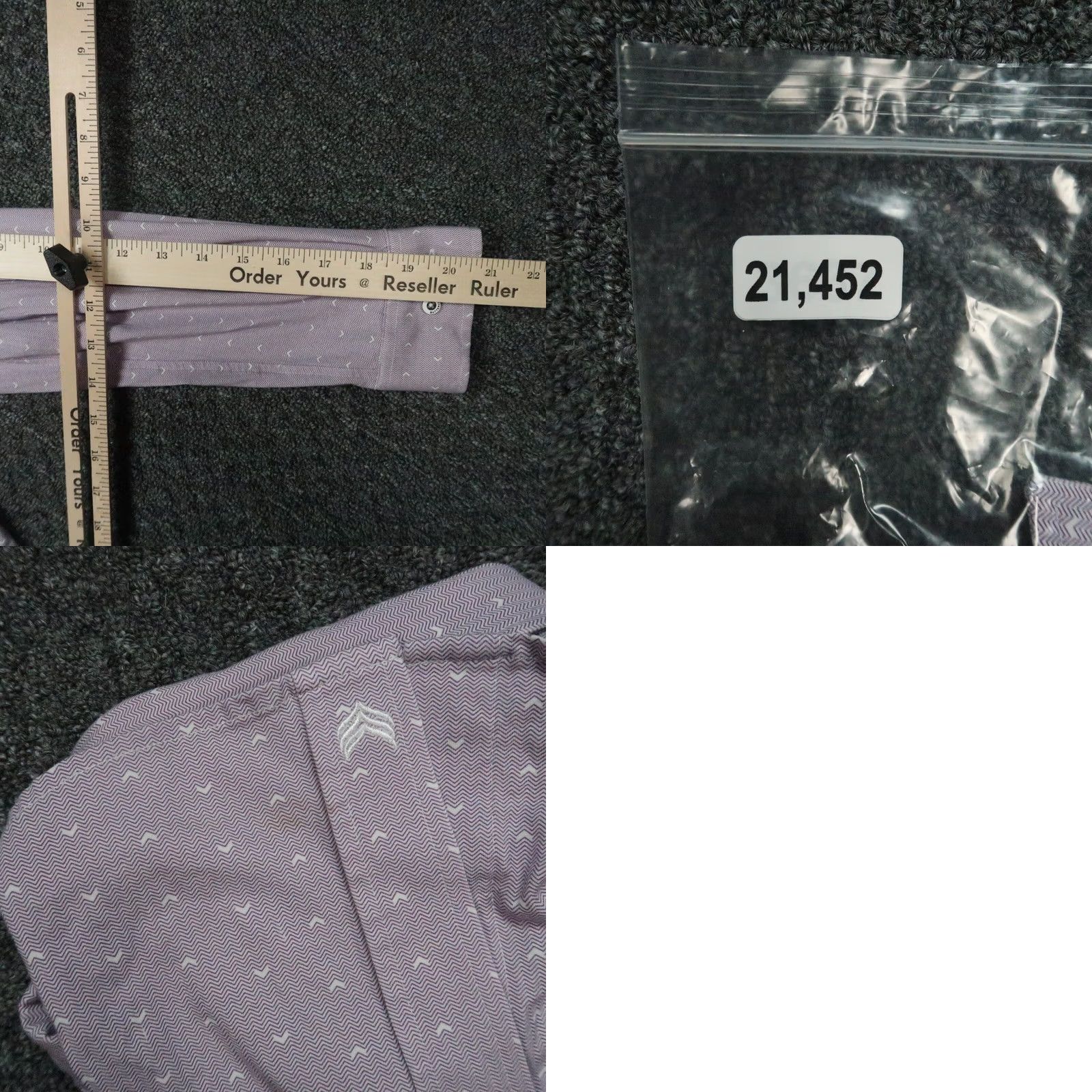 Vintage Buttercloth Shirt Mens Medium Purple Slim Fit Icy Cotton Long Sleeve Chevron Size US M / EU 48-50 / 2 - 8 Thumbnail
