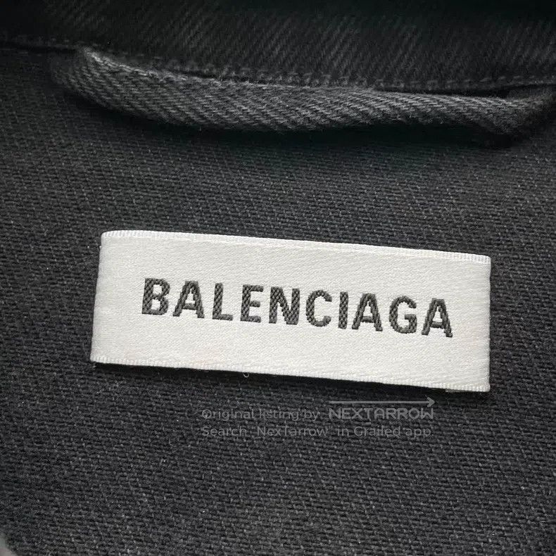 Balenciaga Balenciaga Black Denim Jacket with Back Diamond Big Logo Size XS / US 0-2 / IT 36-38 - 4 Thumbnail