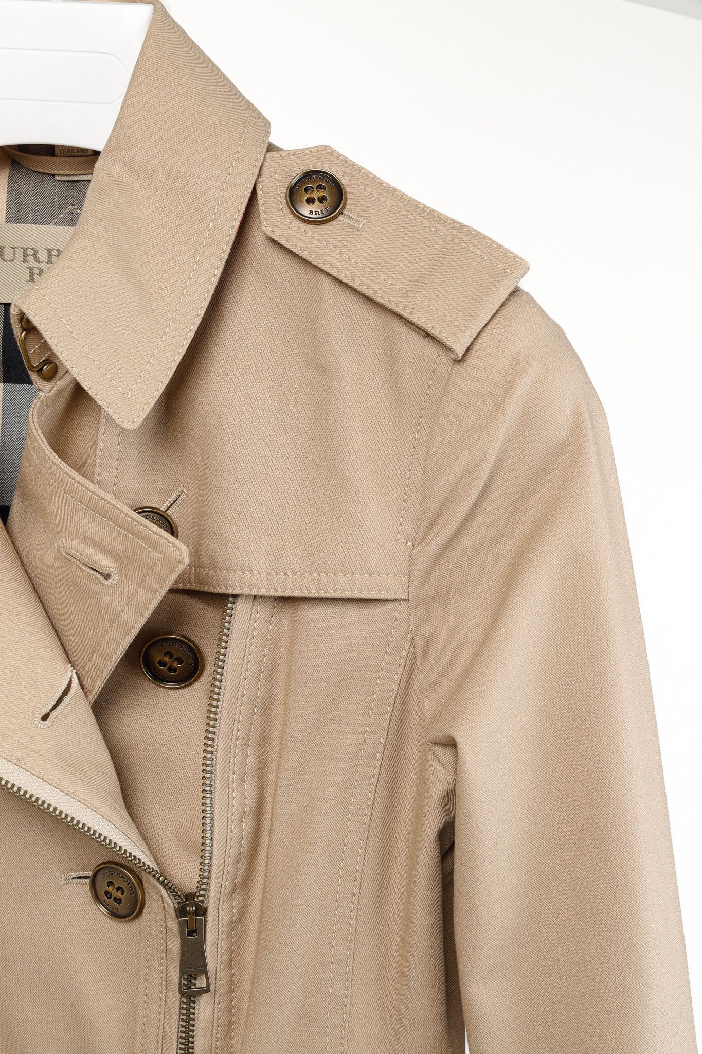 Burberry Burberry Brookleigh Tan Moto-Style Trench with Peplum Back Size S / US 4 / IT 40 - 4 Thumbnail