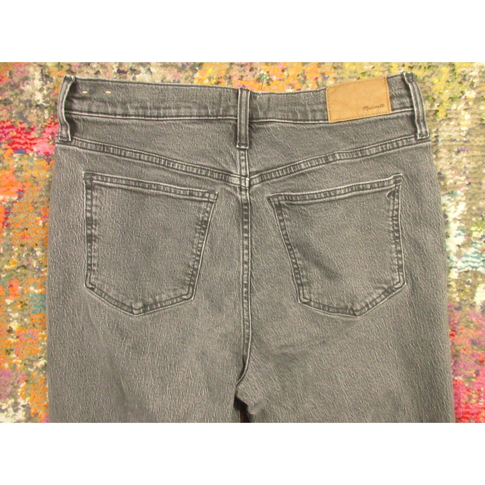 Madewell Madewell Jeans Womens 29x28 Black Stretch Den im High Rise Tapered Distressed Pockets Relaxed Regular Size Type: Regular Women Size 26" / US 2 / IT 38 - 6 Thumbnail