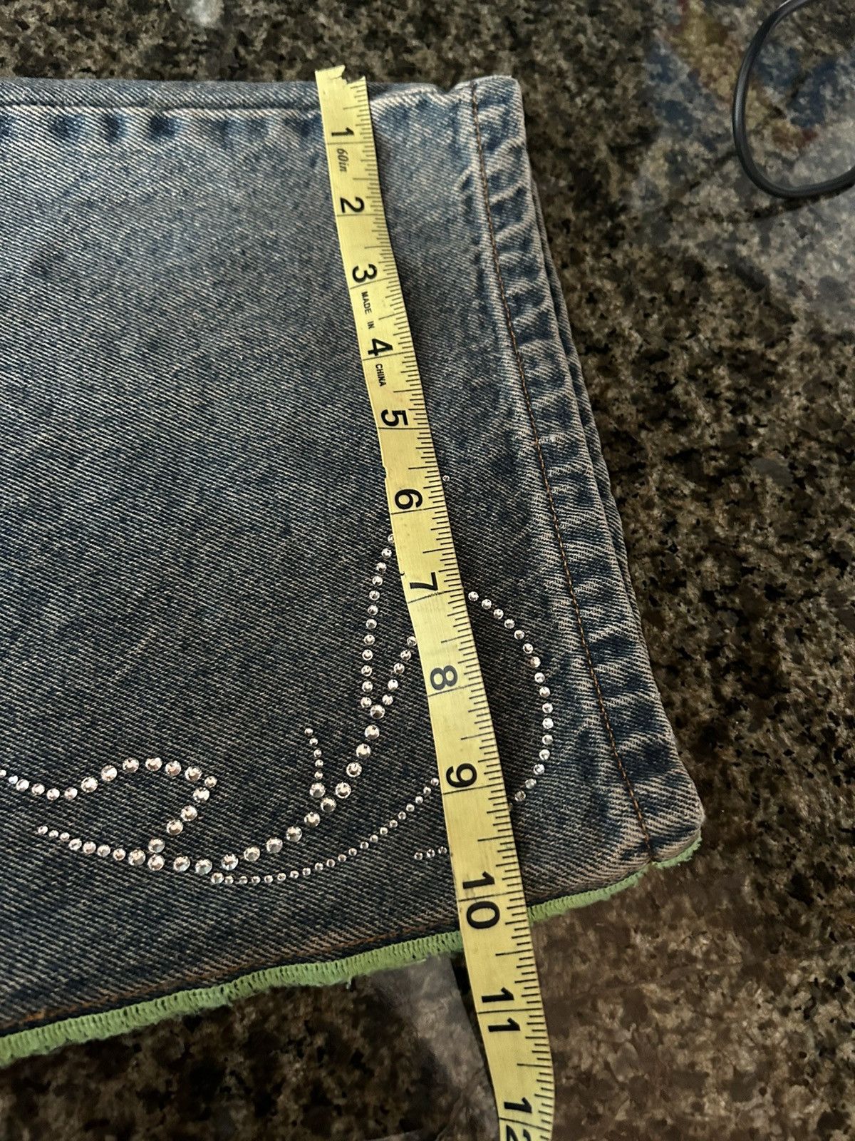 Heron Preston Heron Preston H2 Rhinestone Baggy Denim Jeans Size 36 x 32 Size US 36 / EU 52 - 9 Thumbnail