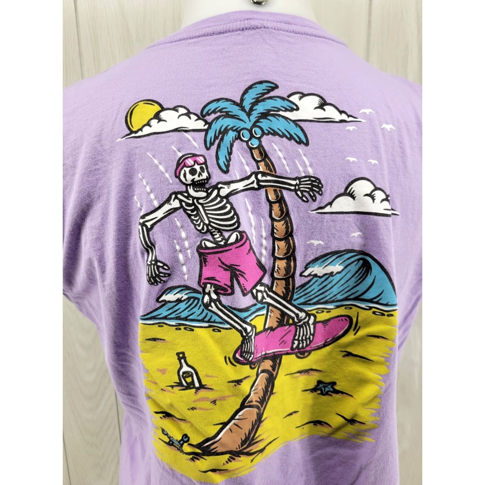 Vintage SCW Crusin California T-Shirt L Purple Women Short Sleeve Crew Neck Tee Los Angelas Size L / US 10 / IT 46 - 7 Thumbnail