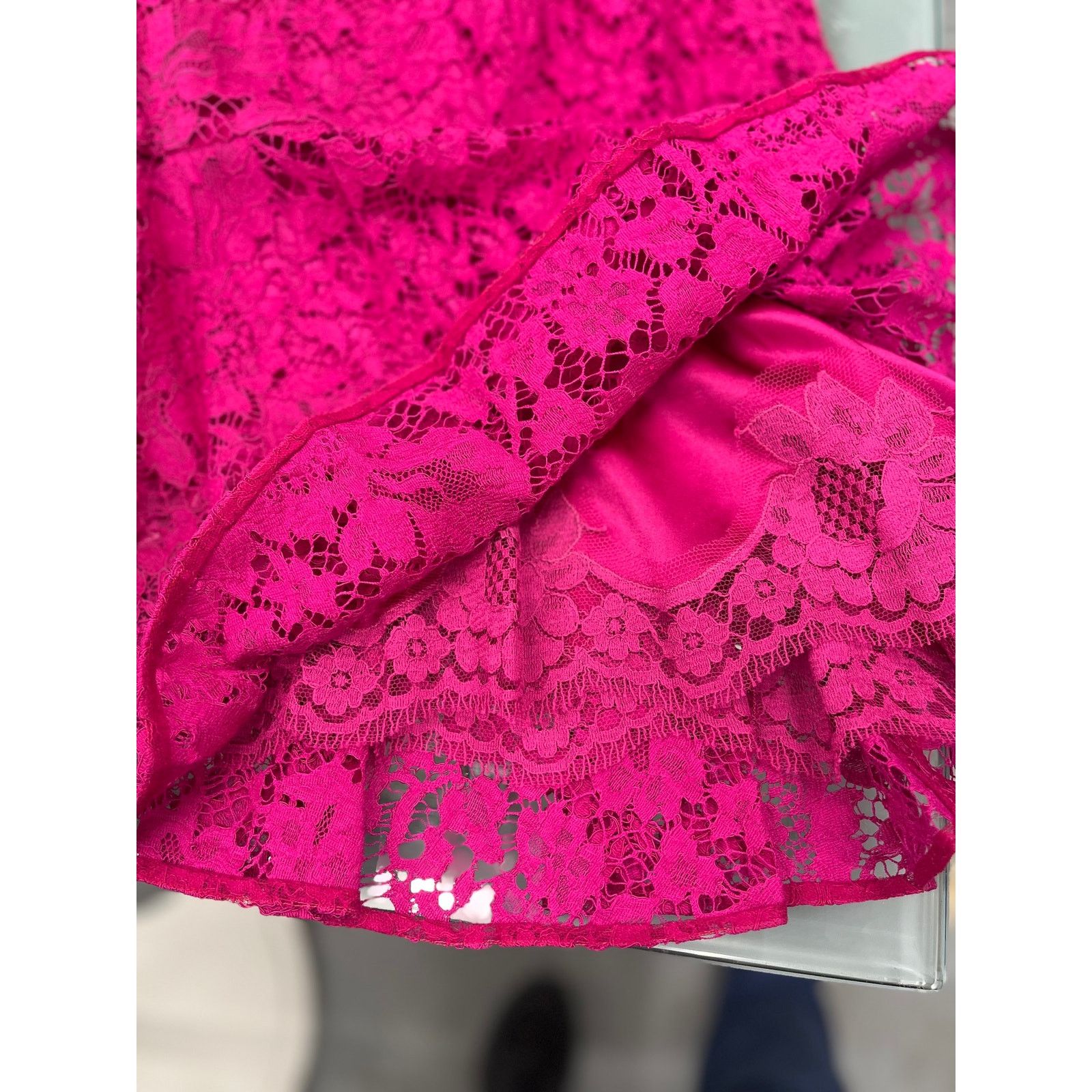 Dolce & Gabbana Dolce & Gabbana Fuchsia Floral Lace Mini Skirt IT 38 US XS Size 26" / US 2 / IT 38 - 6 Thumbnail