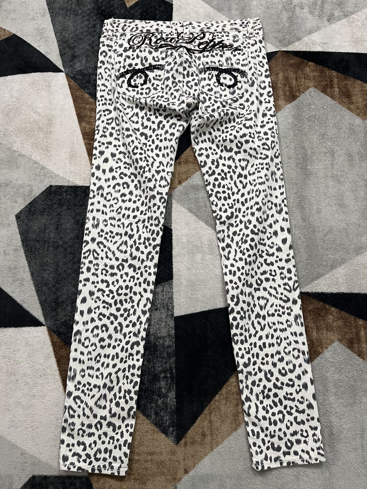 Hysteric Glamour Y2K Redpepper Japan Leopard Embroidered Vkei Punk Jeans Size US 31 - 1 Thumbnail