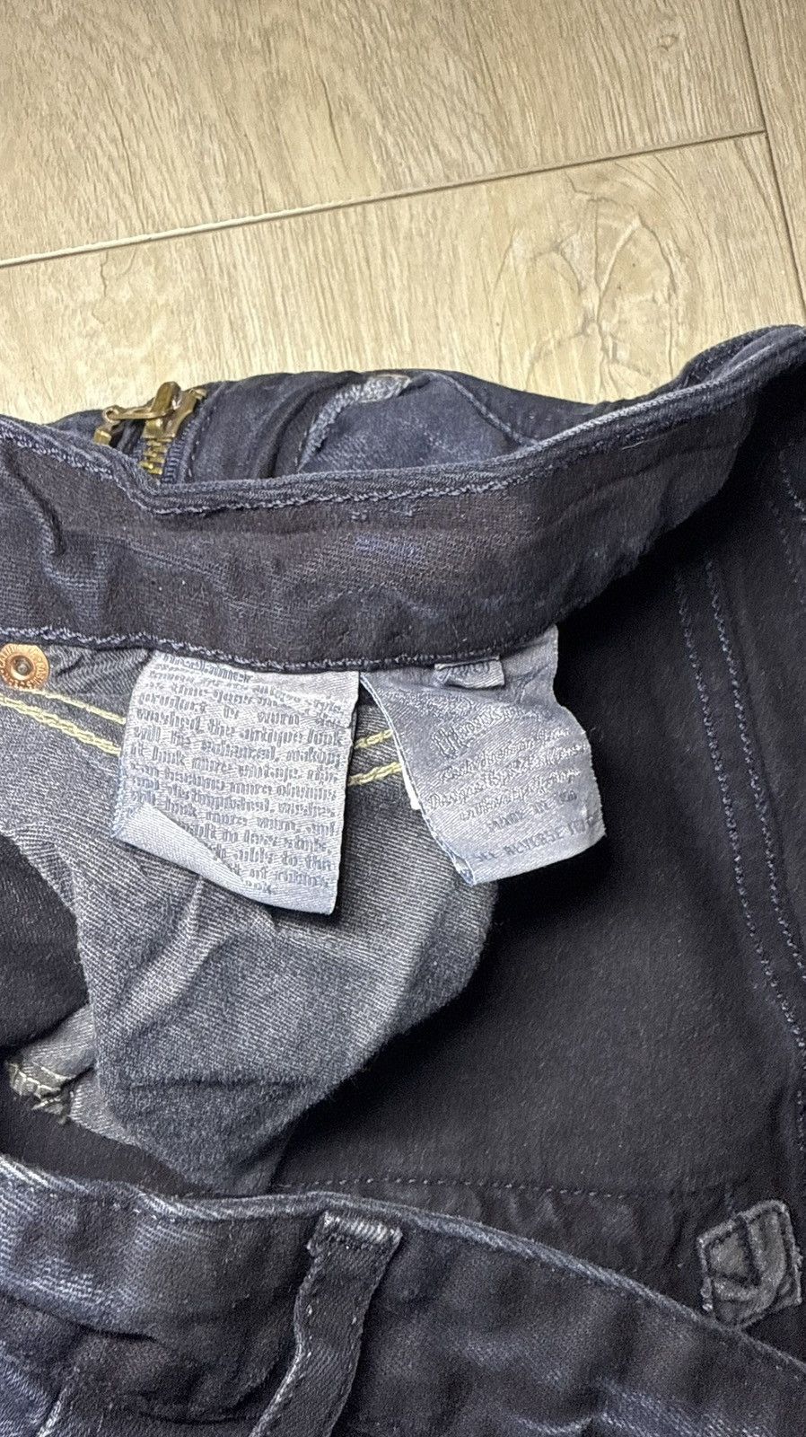 Robins Jeans Y2K 2000s Robin’s Biker Jeans Slim Straight Indigo Black Size US 38 / EU 54 - 6 Thumbnail