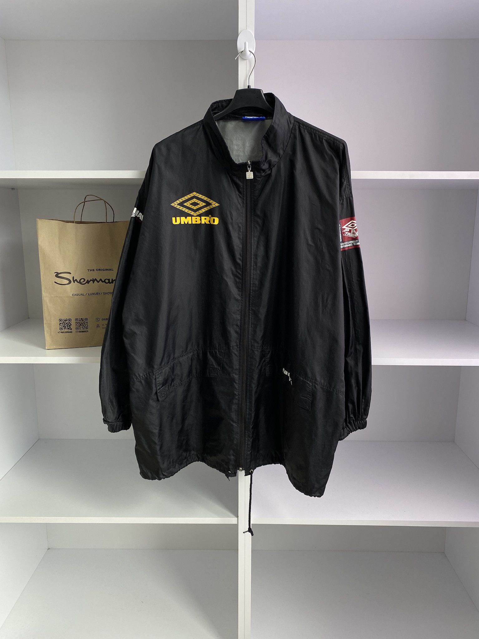 Retro Umbro Raincoat Vintage Umbro Men's Parka Coat Jacket Soccer