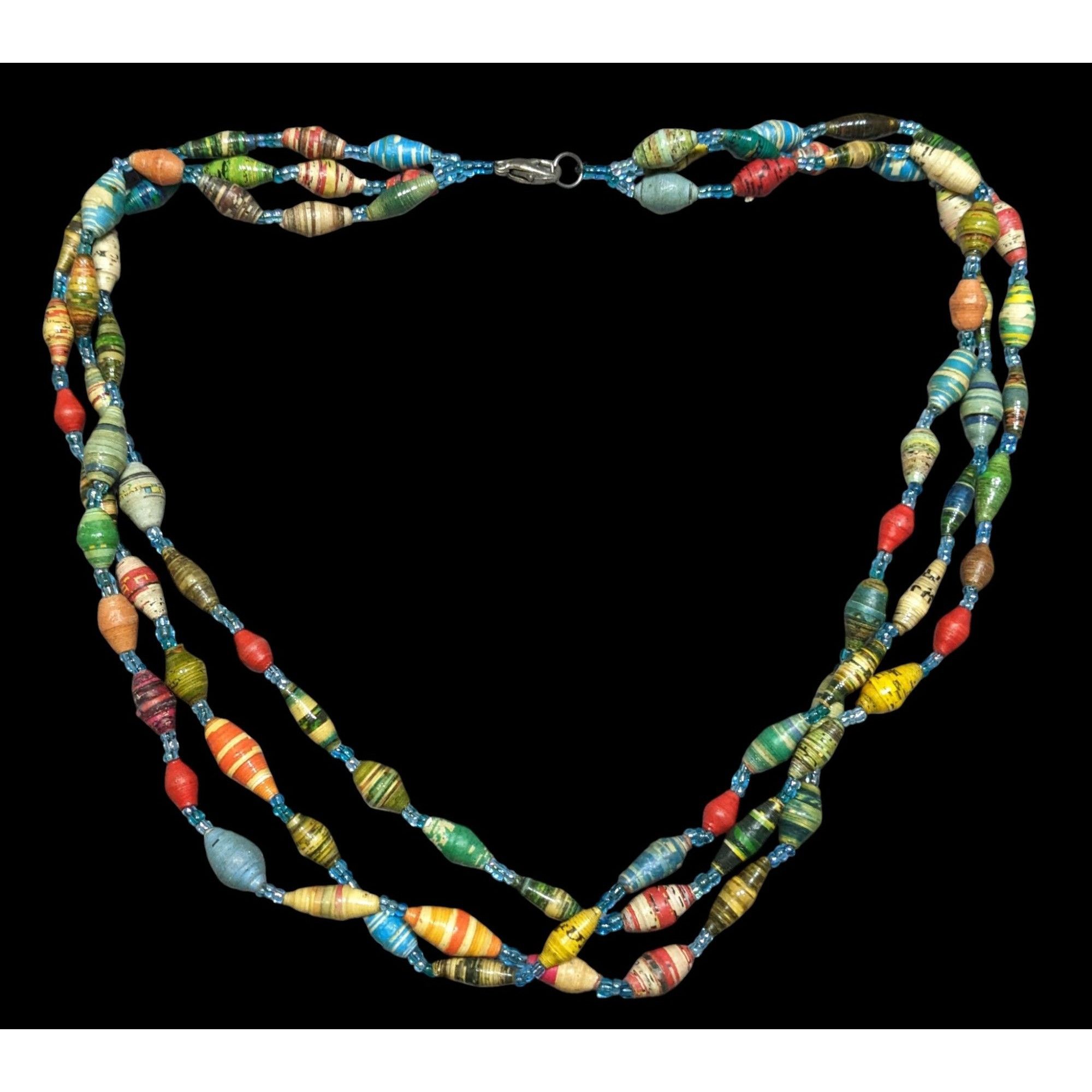 Other Handmade Multicolor Paper Bead Triple Layer Necklace Size ONE SIZE - 1 Thumbnail
