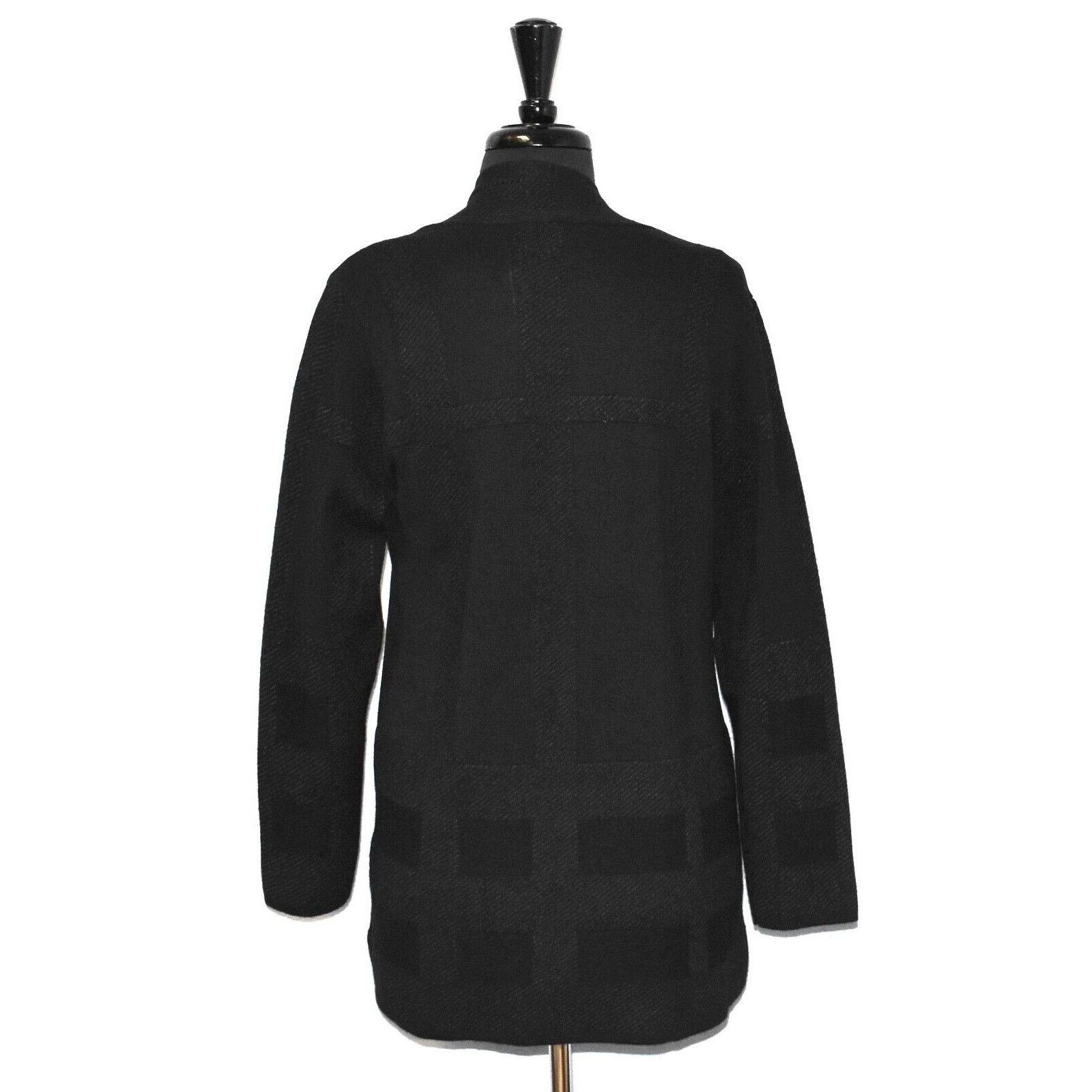 Eileen Fisher NWT EILEEN FISHER Black Merino Cotton Plaid Cardigan Sz S Size S / US 4 / IT 40 - 3 Thumbnail