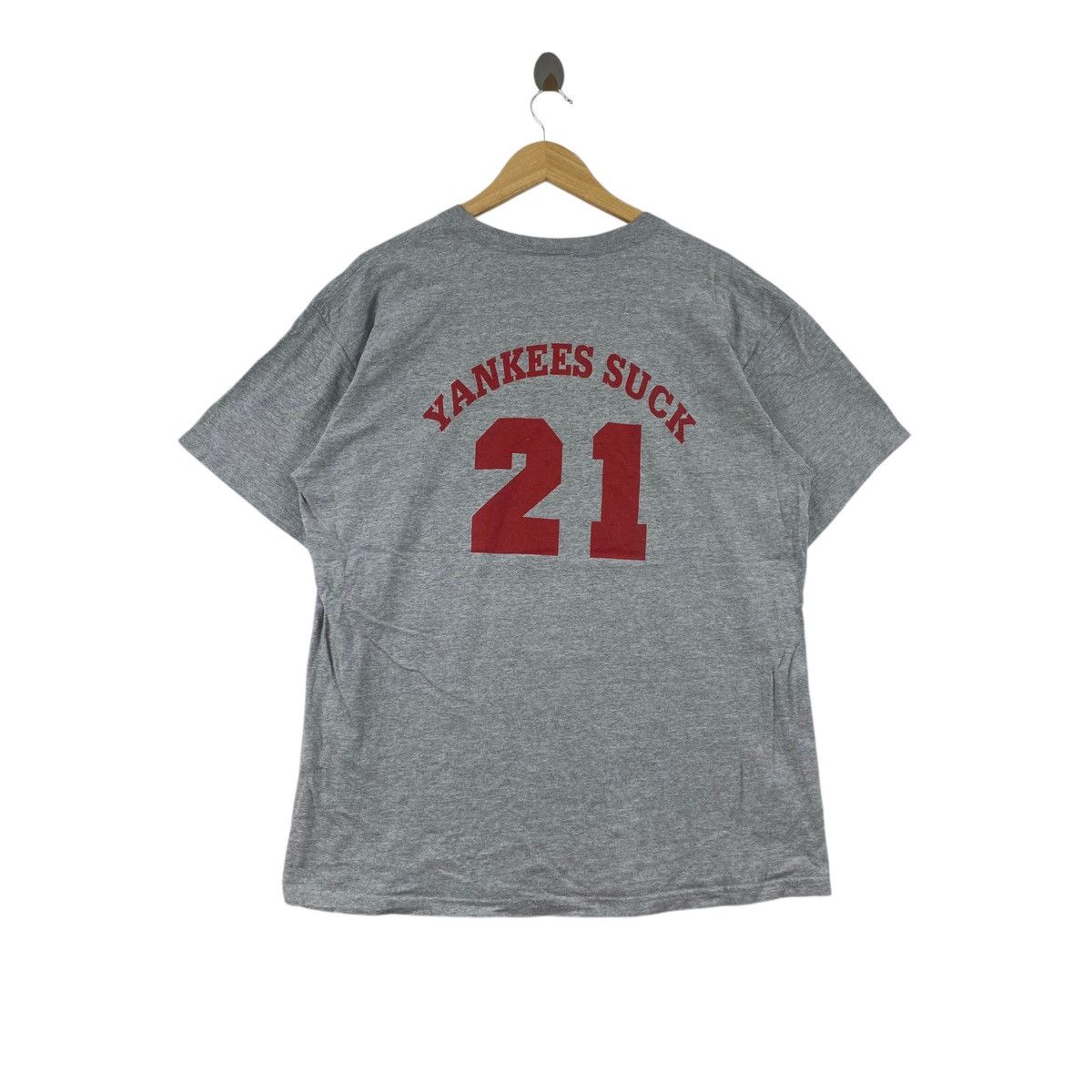 Other Vintage YANKEES SUCK 21 Boston Print Parody Grey Size US XL / EU 56 / 4 - 1 Thumbnail